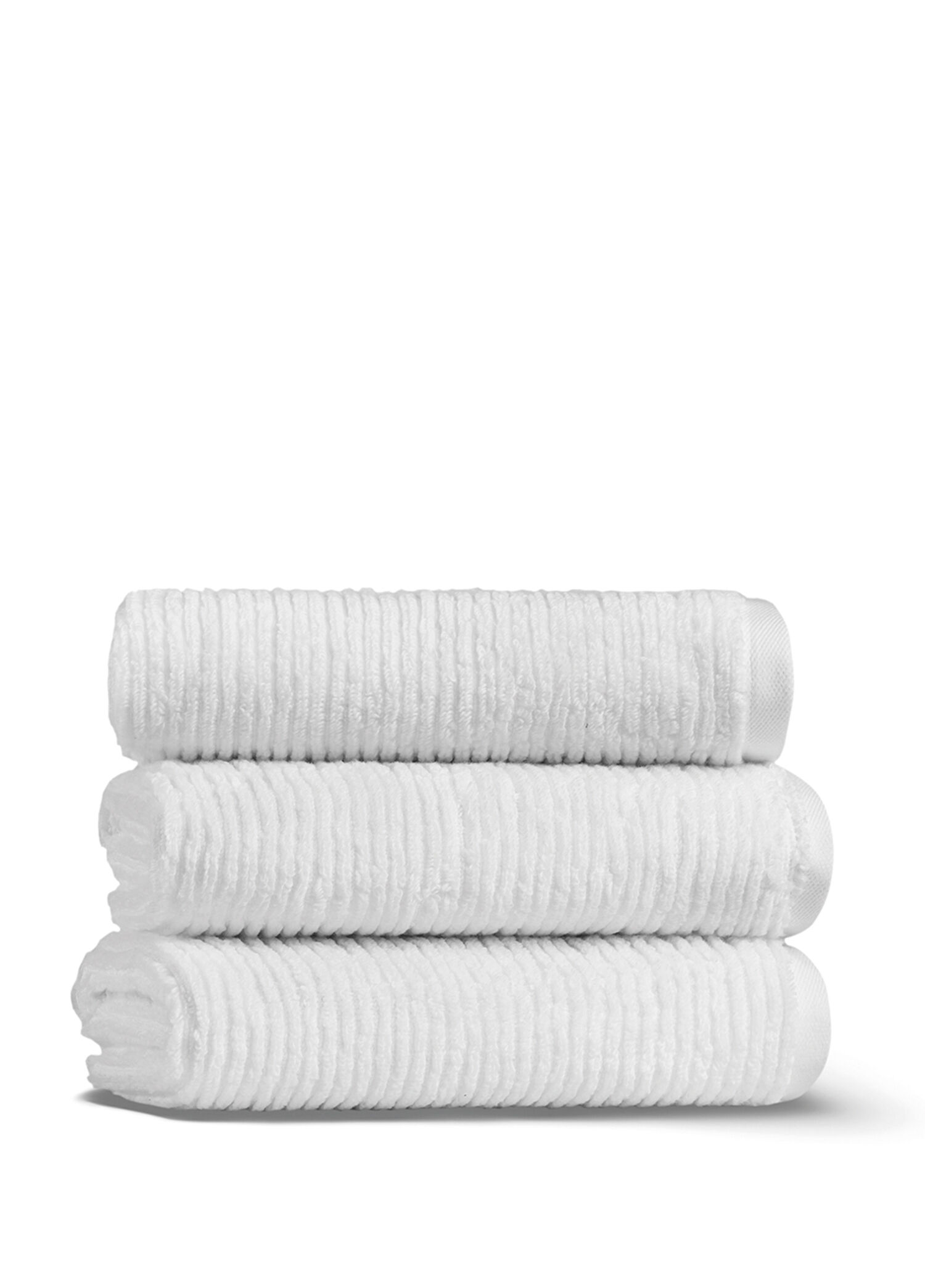 Slim Ribbed Fibrosoft ® White Pamuklu Tekli El Havlusu 30 x 40 cm