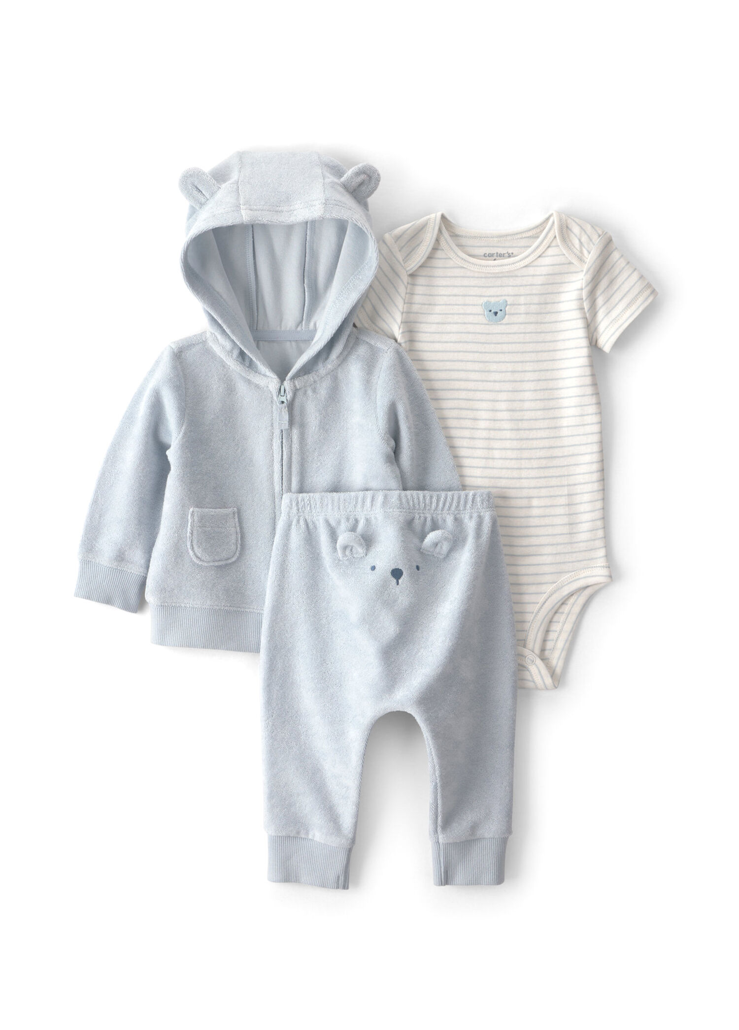 P Carters Mavi Hirka Pantolon Ve Kisa Kollu Body Erkek Bebek 3Lu Set