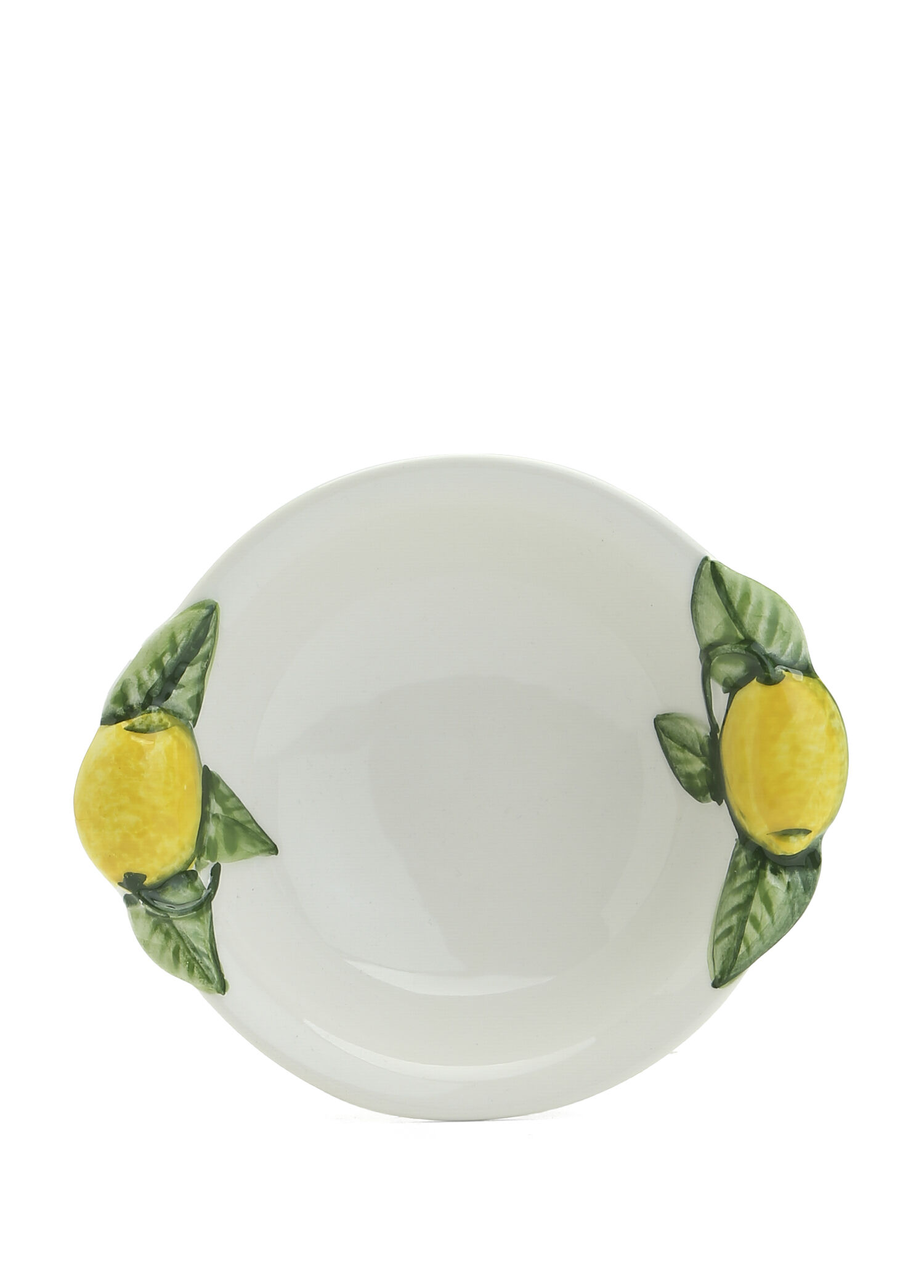 Beyaz Limon Kabartmalı Porselen Kase