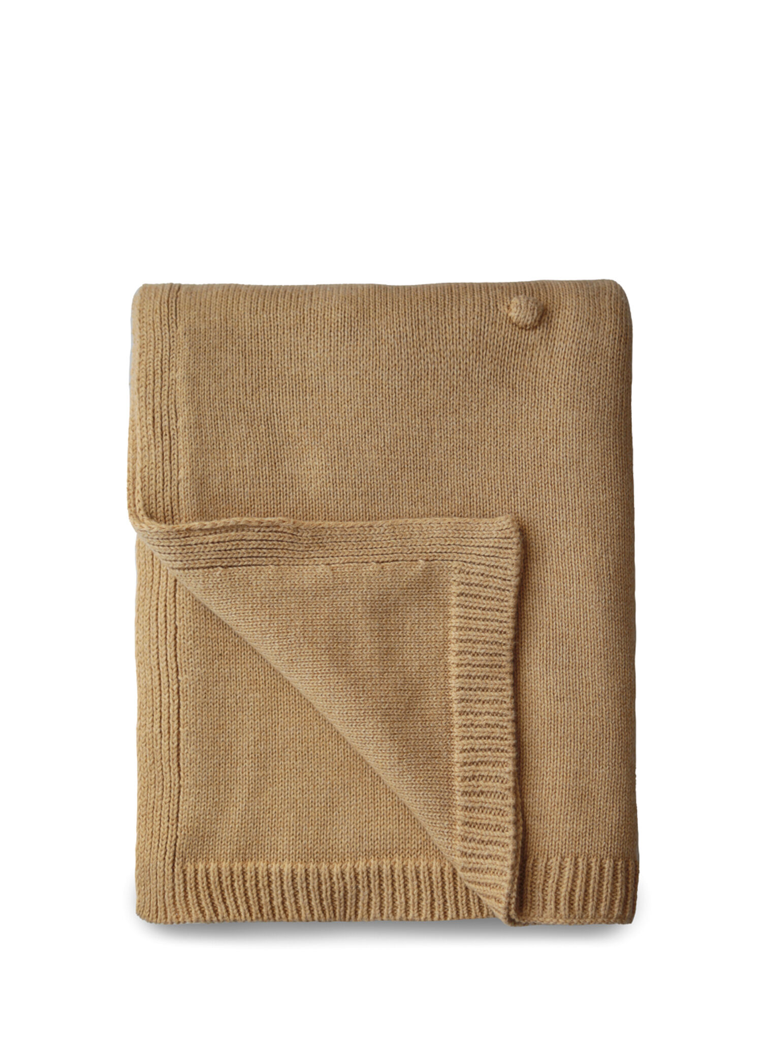 Textured Dots Mustard Melange Organik Pamuk Örme Bebek Battaniyesi