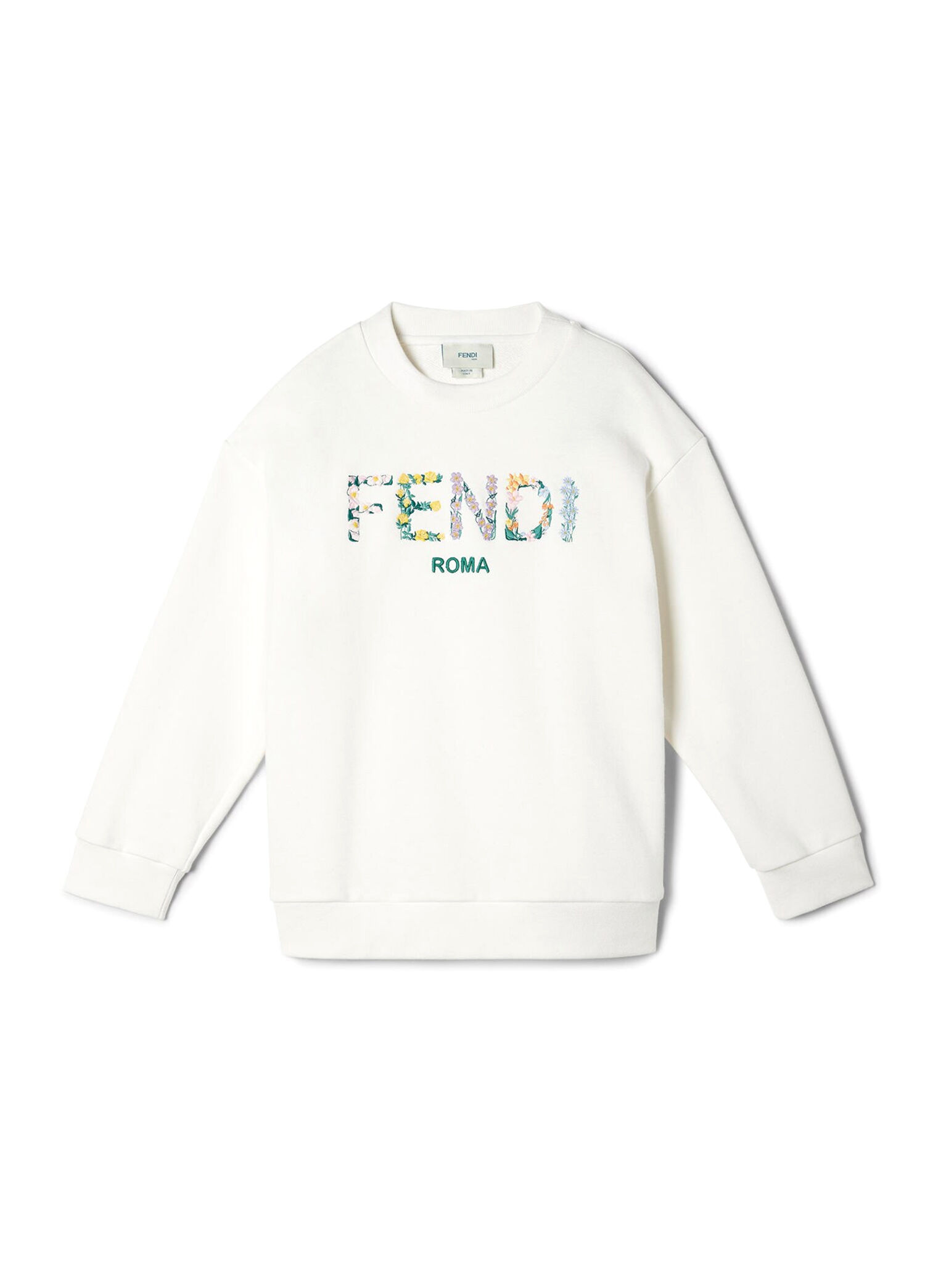 Beyaz Logo Nakışlı Kız Çocuk Sweatshirt