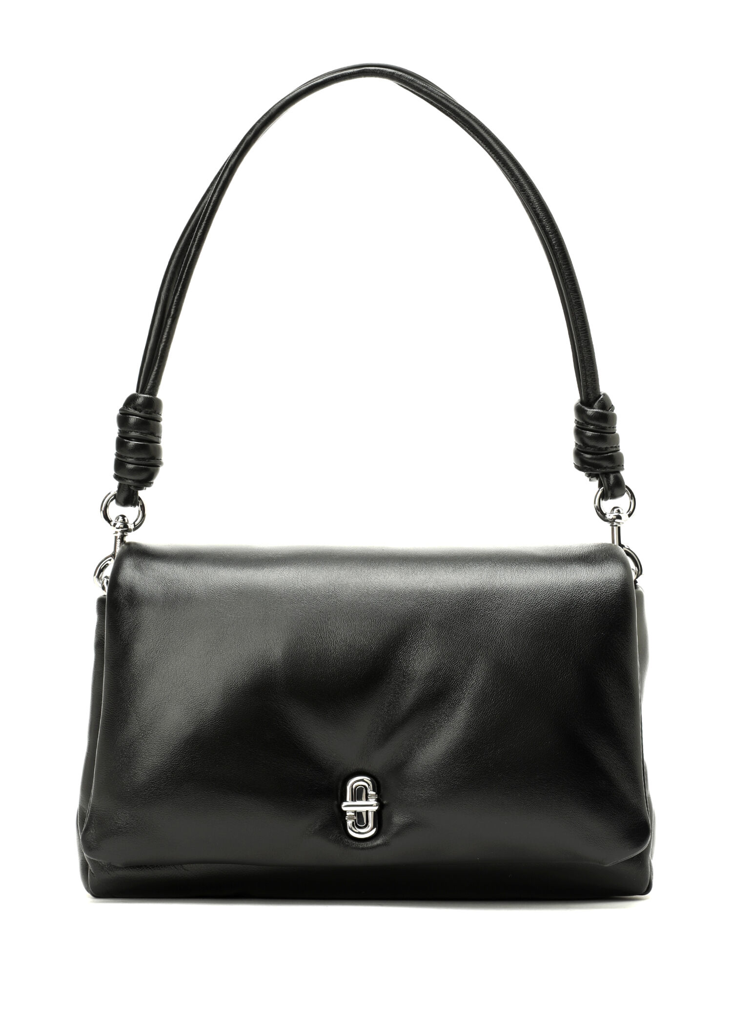 The Dual Puffy Black Women's Leather Bag