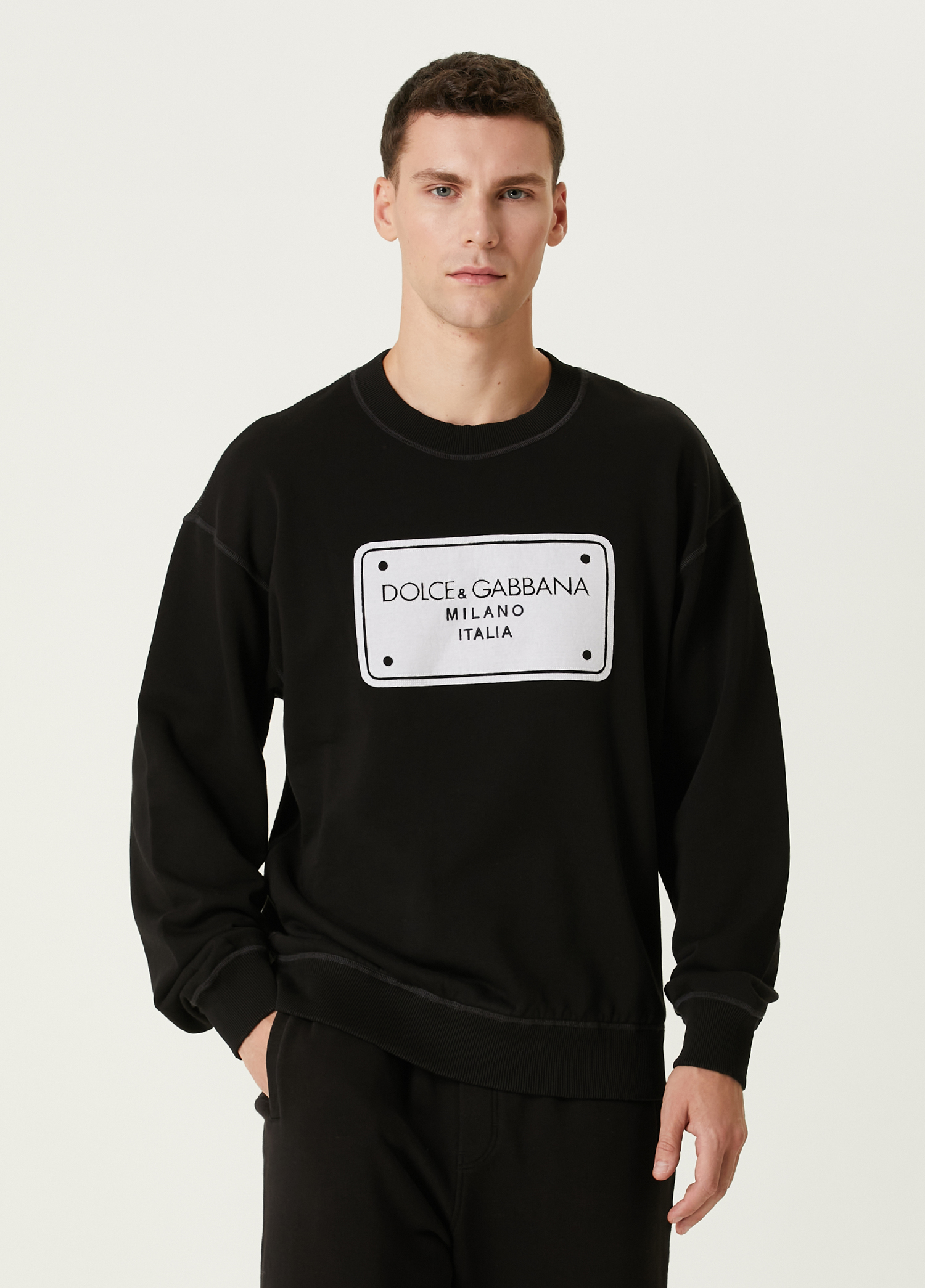 Siyah Logo Detaylı Sweatshirt