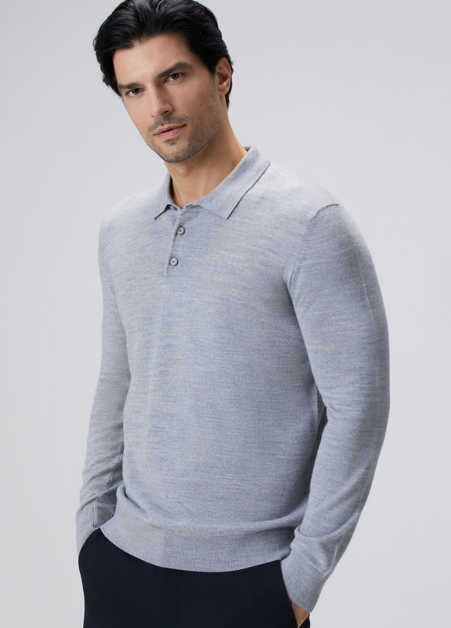 Gray Melange Sweater Wool Blend Sweater