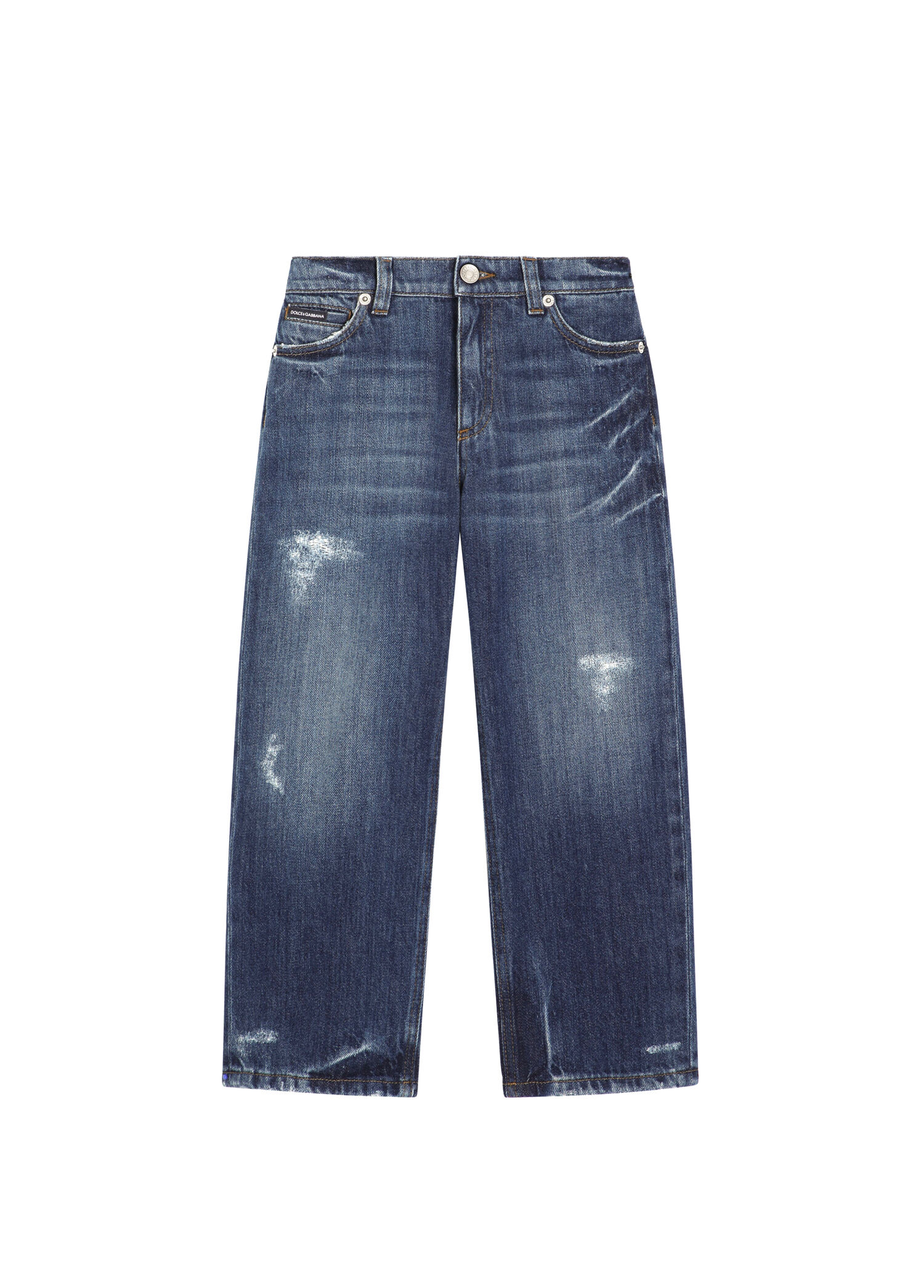 Çok Renkli Yıpratmalı Erkek Çocuk Jean Pantolon