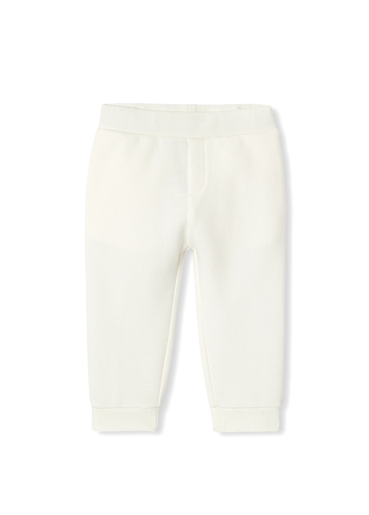 Beyaz Pike Jogger Erkek Bebek Pantolon