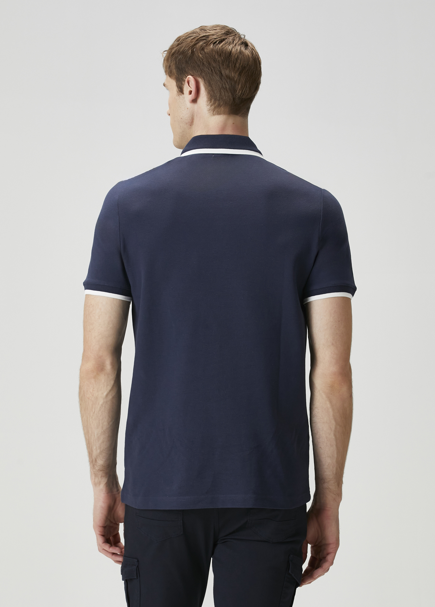 Lacivert Ekru Polo Yaka T-shirt_3