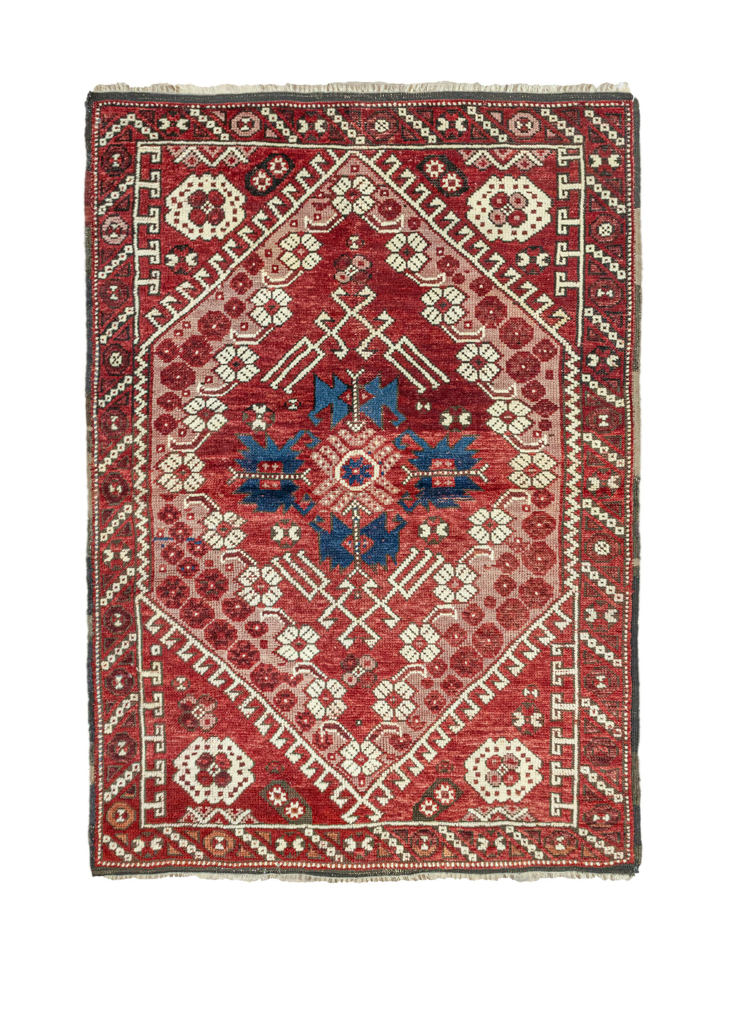 Bergama El Dokuma Kırmızı Yün Halı 88x116 cm