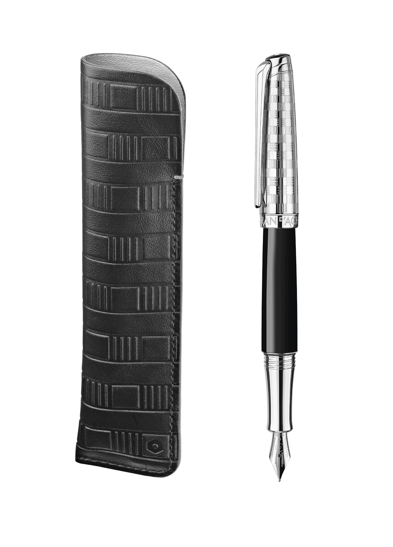 Léman™ Damier Dolma Kalem ve Siyah Deri Kılıf