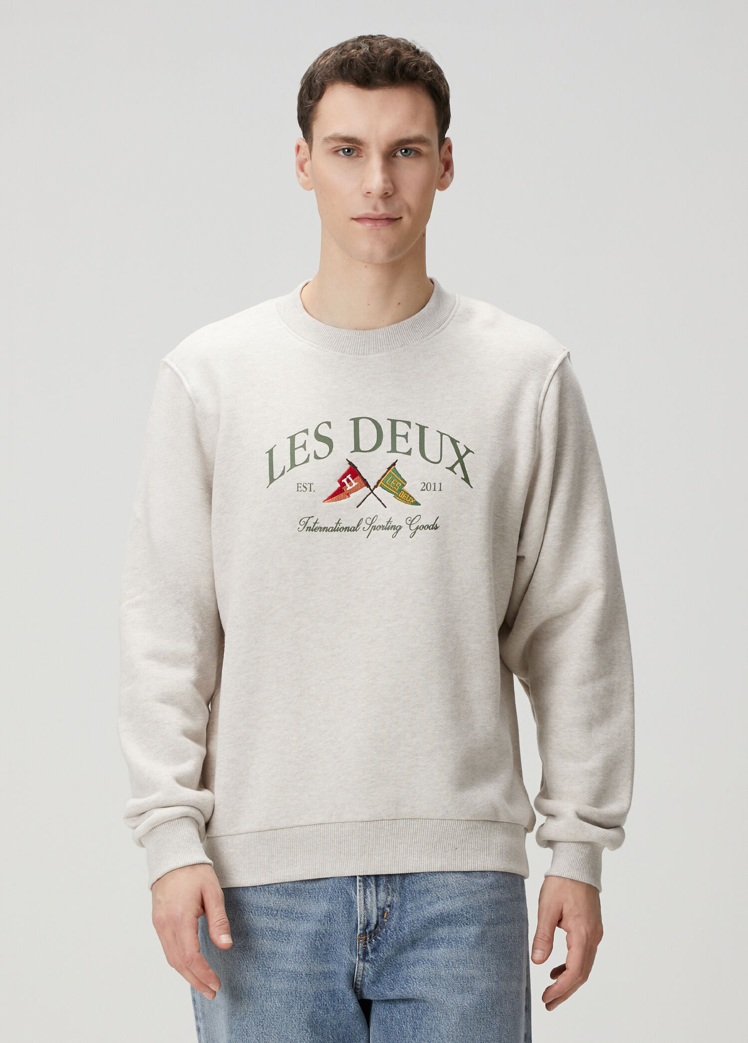 Gri Logo Baskılı Sweatshirt