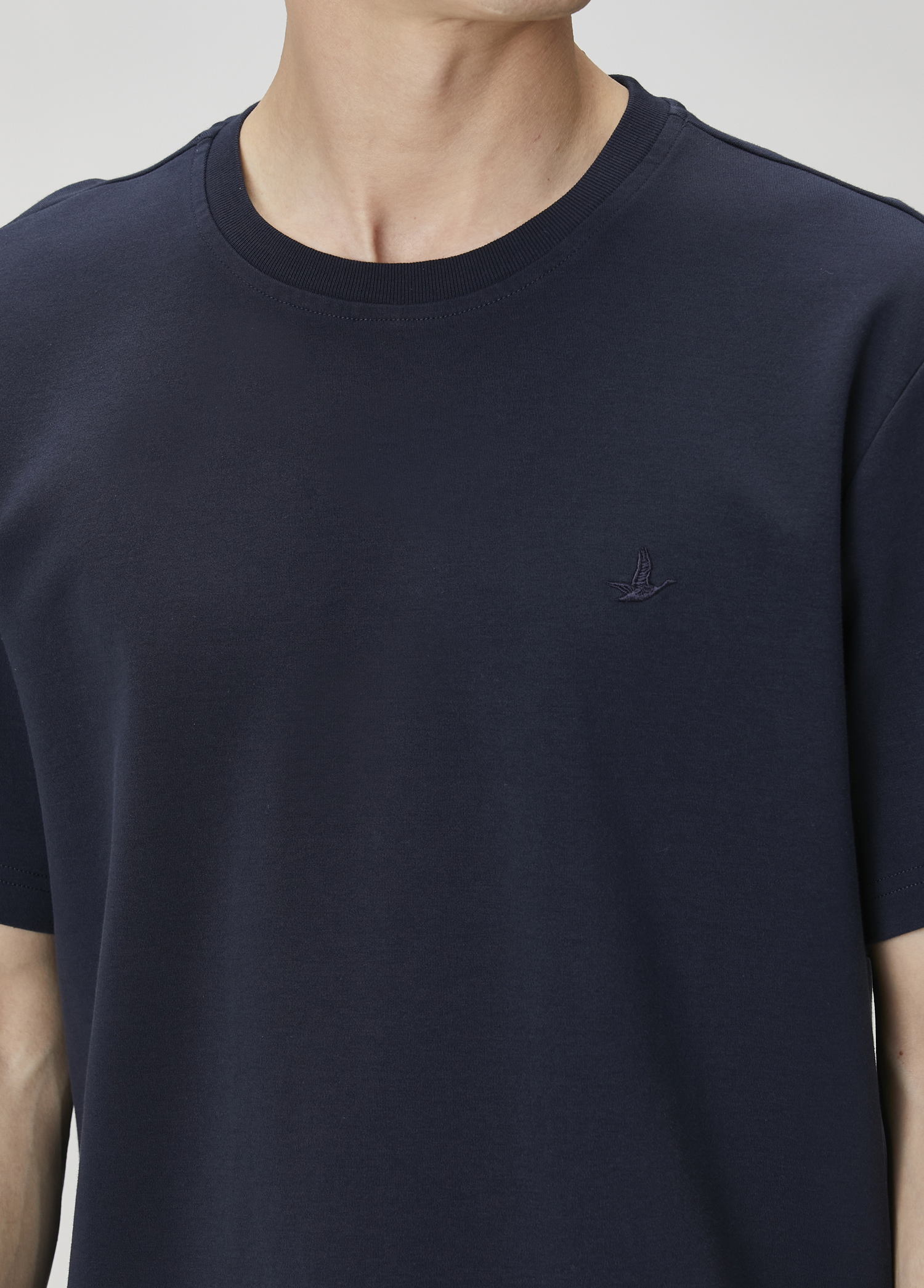 Relax Fit Lacivert Basic T-shirt_5