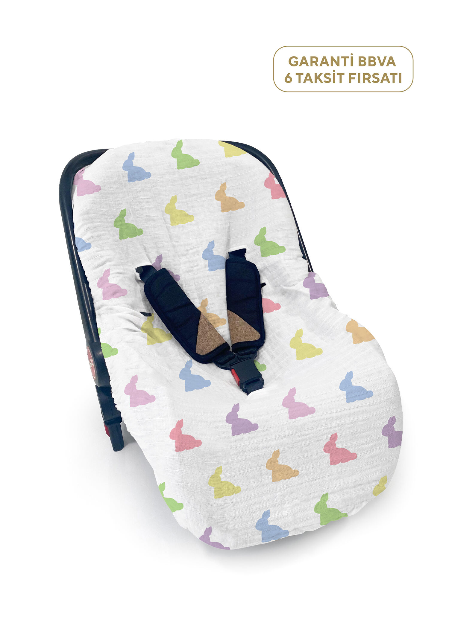 %100 Pamuk Rainbow Lapin Müslin Bebek Ana Kucağı Kılıfı