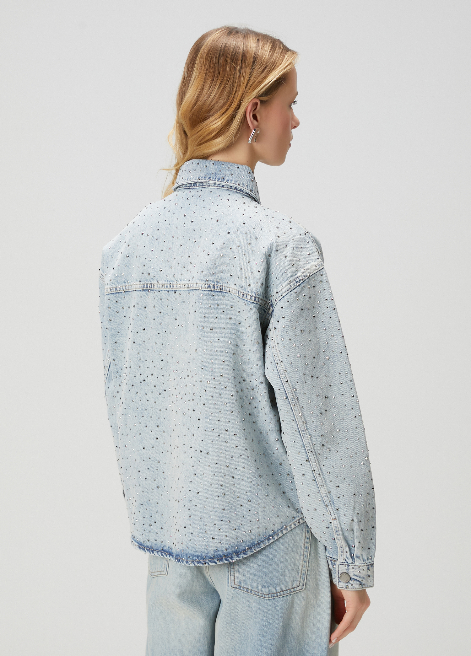 Mavi Taşlı Denim Ceket_6