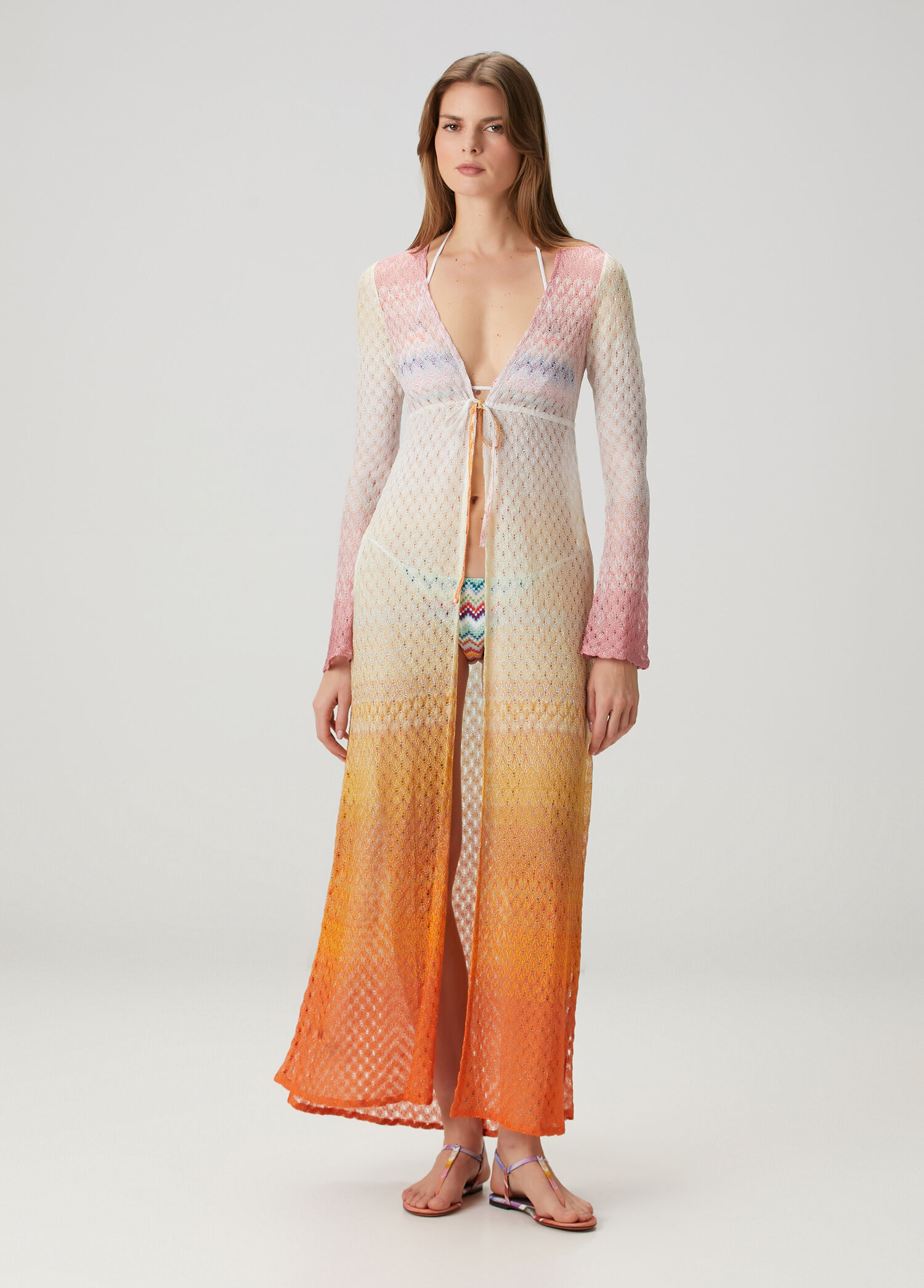 Pembe Turuncu Degrade Kaftan