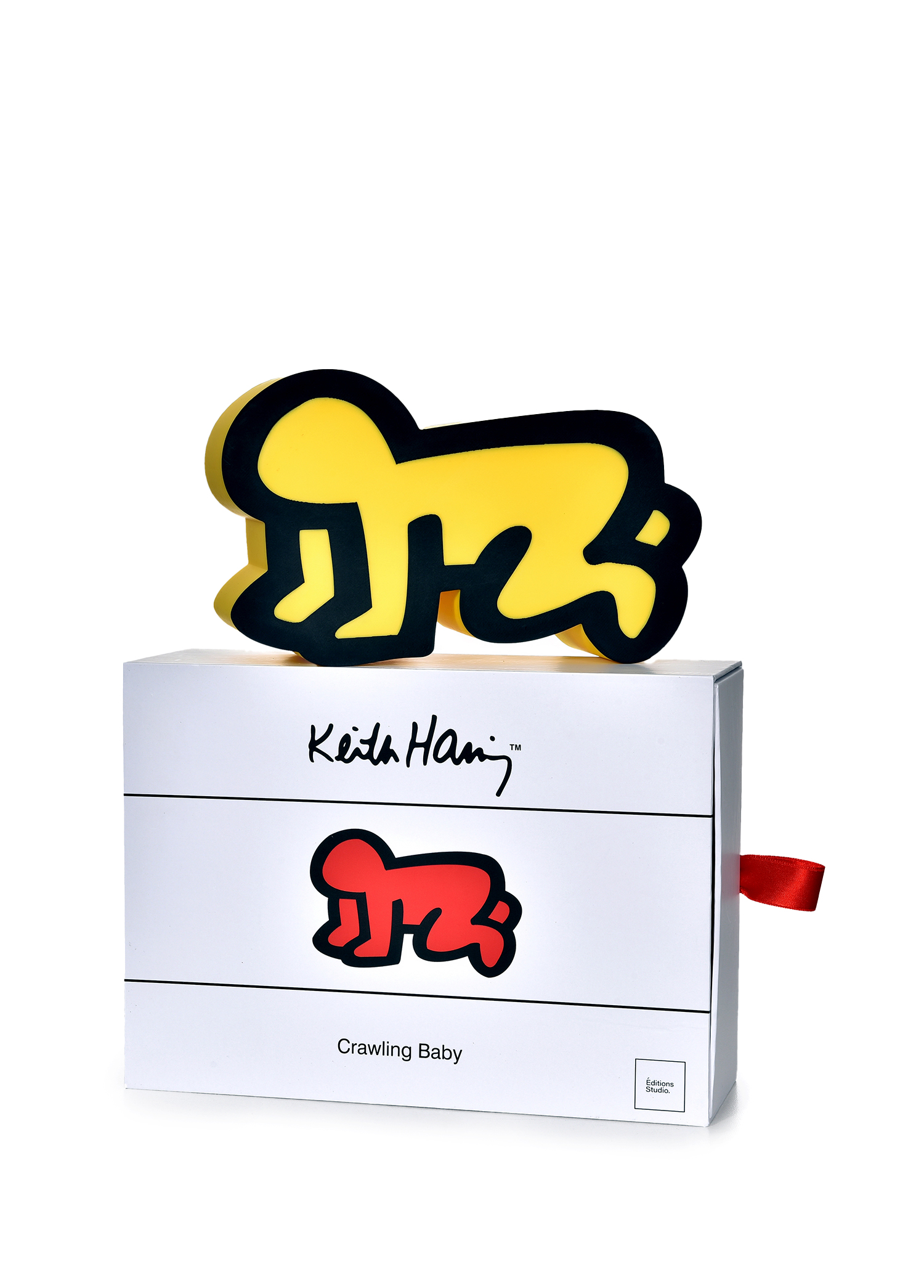 Keith Haring Crawling Baby Sarı Heykel