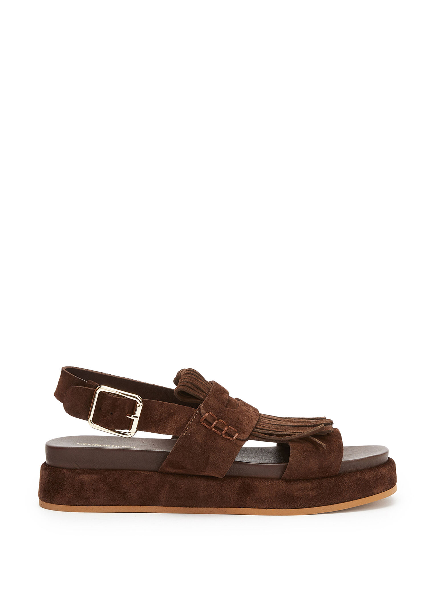 Dark Brown Tassel Detailed Women's Suede Sandals