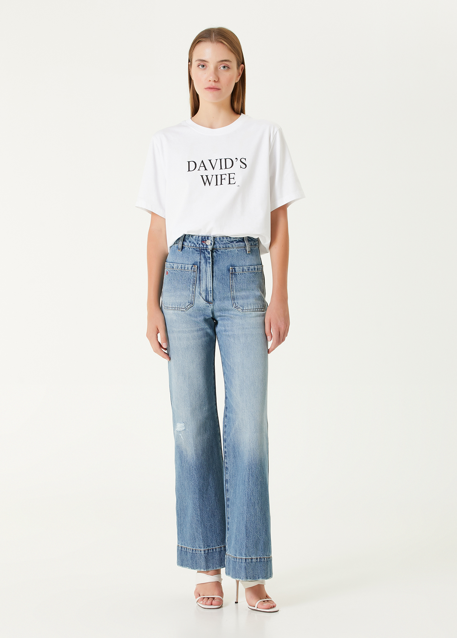 Alina Mavi Wide Leg Jean Pantolon