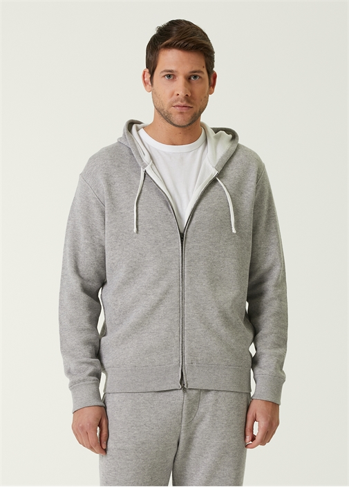 Luciano Barbera Gri Erkek Gri Kapusonlu Fermuarli Sweatshirt Beymen Luciano Barbera Gri Erkek Gri Kapusonlu Fermuarli Sweatshirt Beymen
