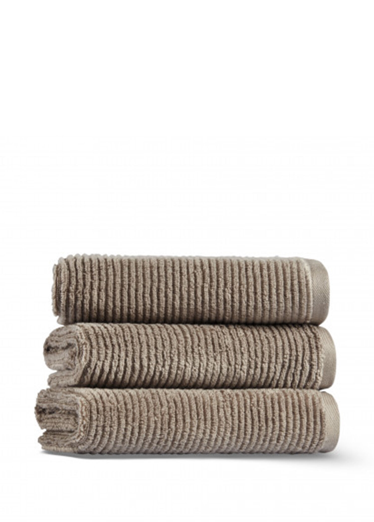 Slim Ribbed Fibrosoft ® Cobble Stone Pamuklu Tekli El Havlusu30 x 40 cm