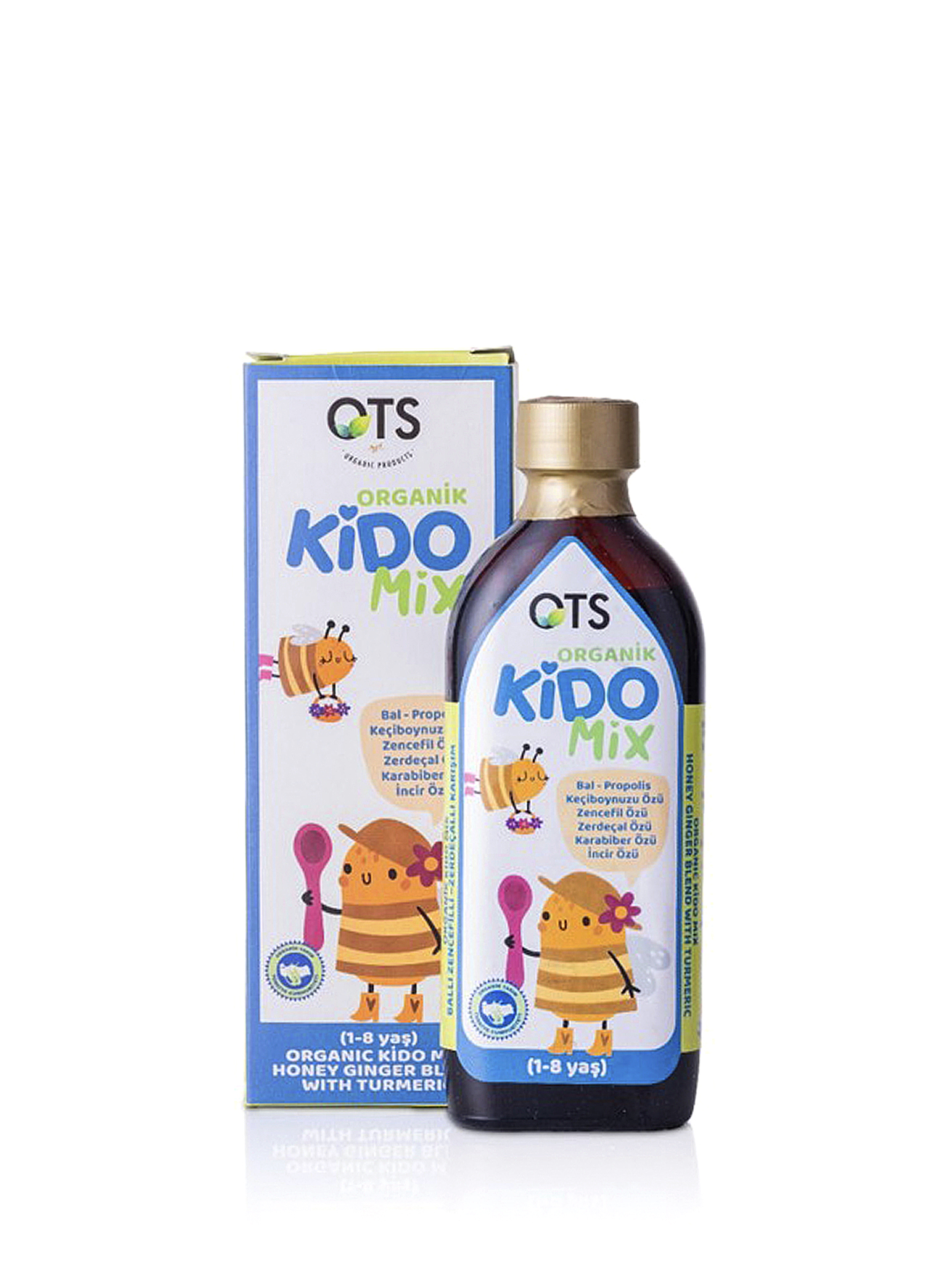 Kido Mix Ballı Zencefilli Zerdacallı Karışım Takviye Edici Gıda 180 ml