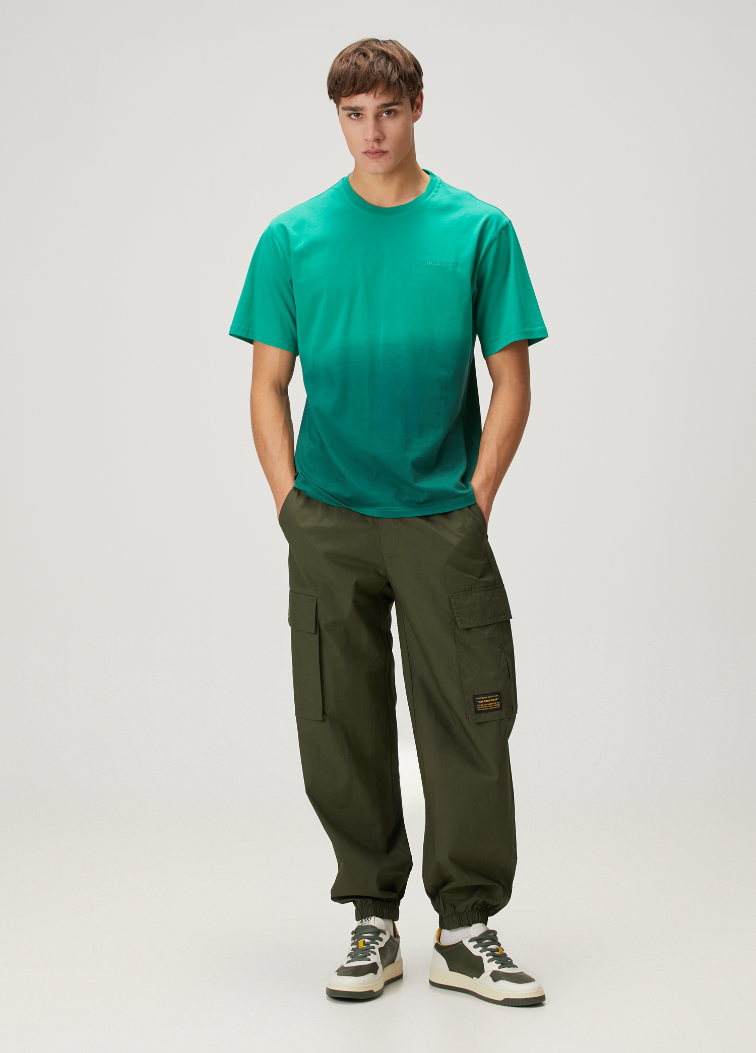 Khaki Waist Corded Jogger Cargo Sweatpants