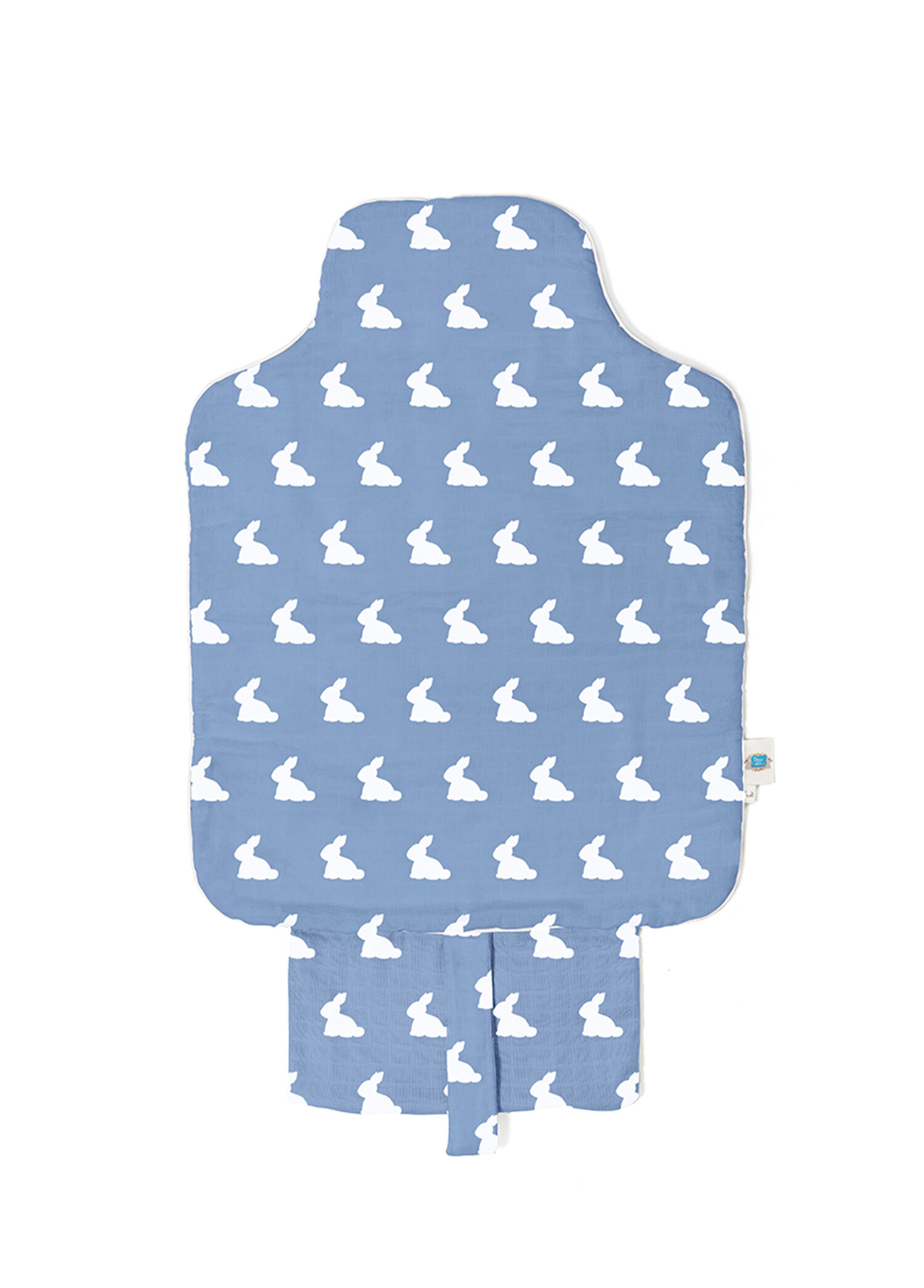 %100 Pamuk Mono Lapin Royal Blue Müslin Çantalı Alt Değiştirme Matı