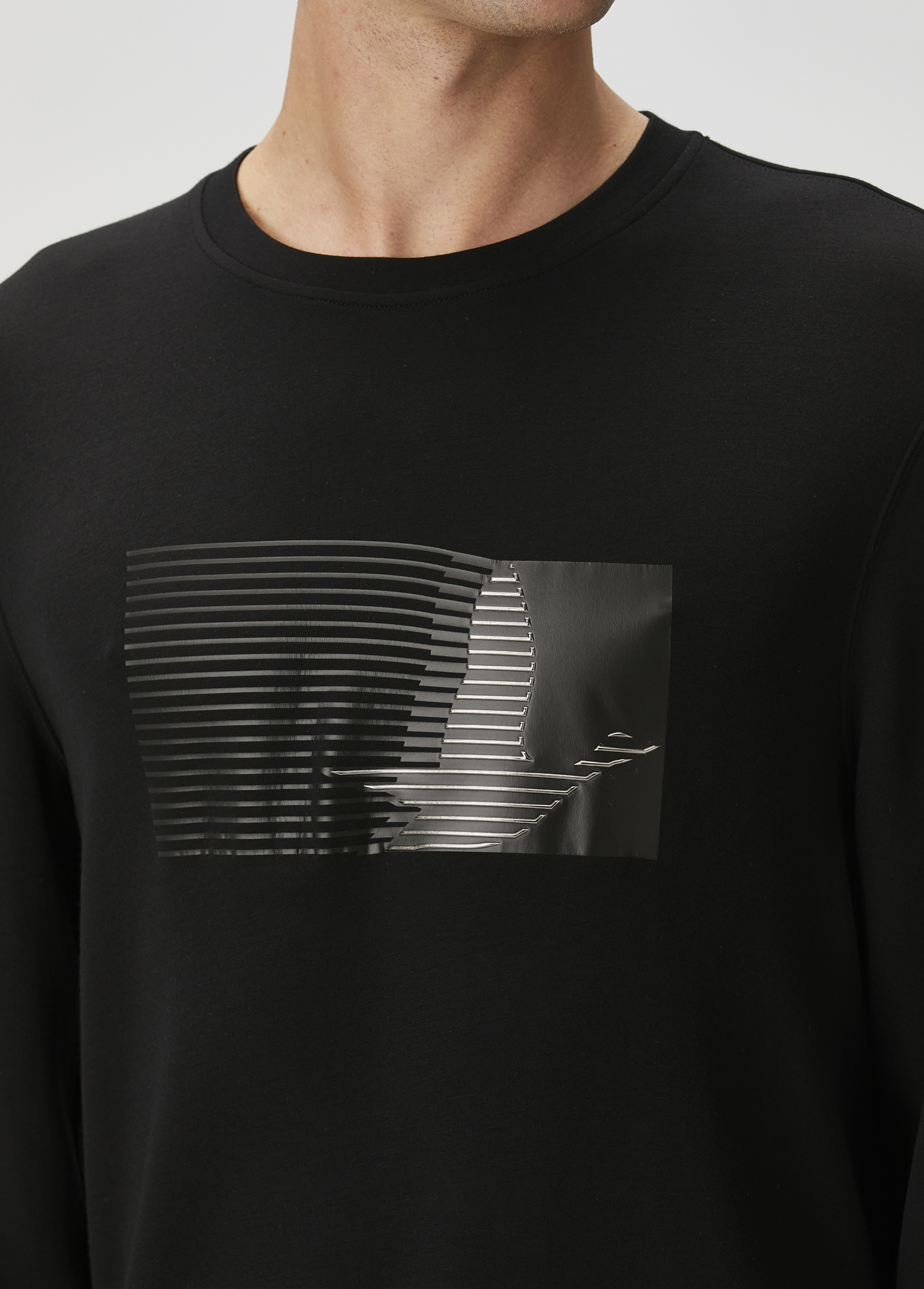 Siyah Kaz Logolu Sweatshirt_5