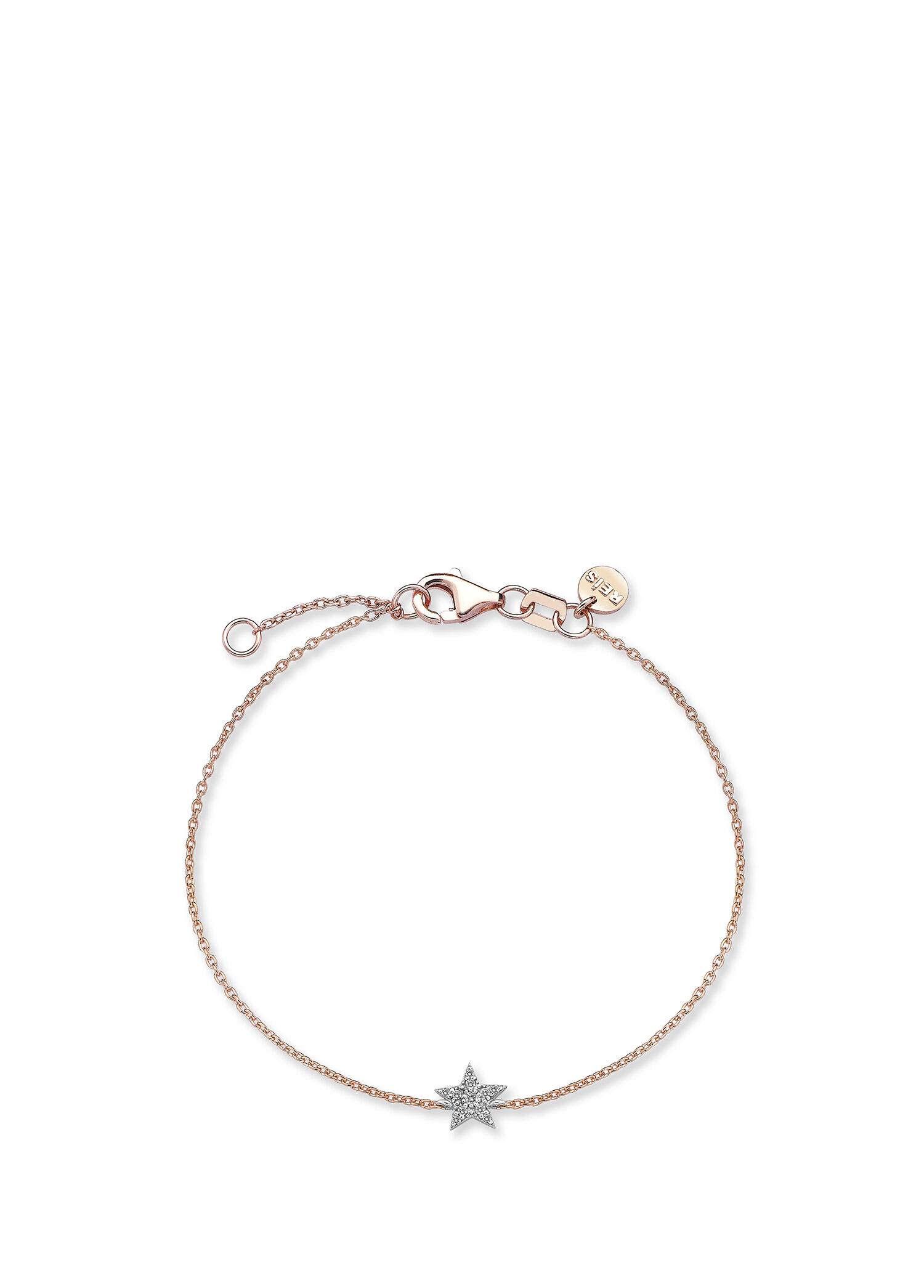 Yıldız Rose Gold 14 Ayar Altın Kadın Pırlanta Bileklik