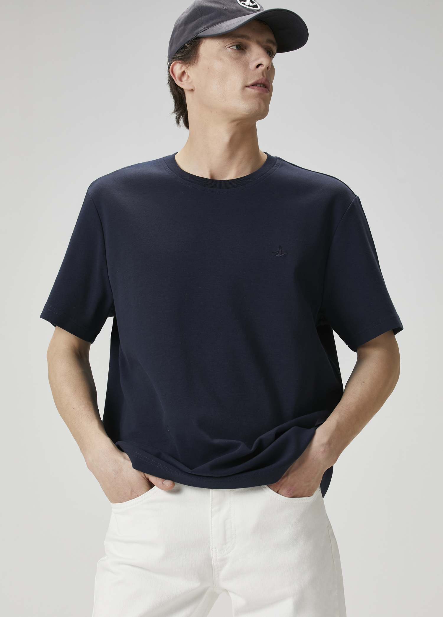 Relax Fit Navy Blue Basic T-Shirt