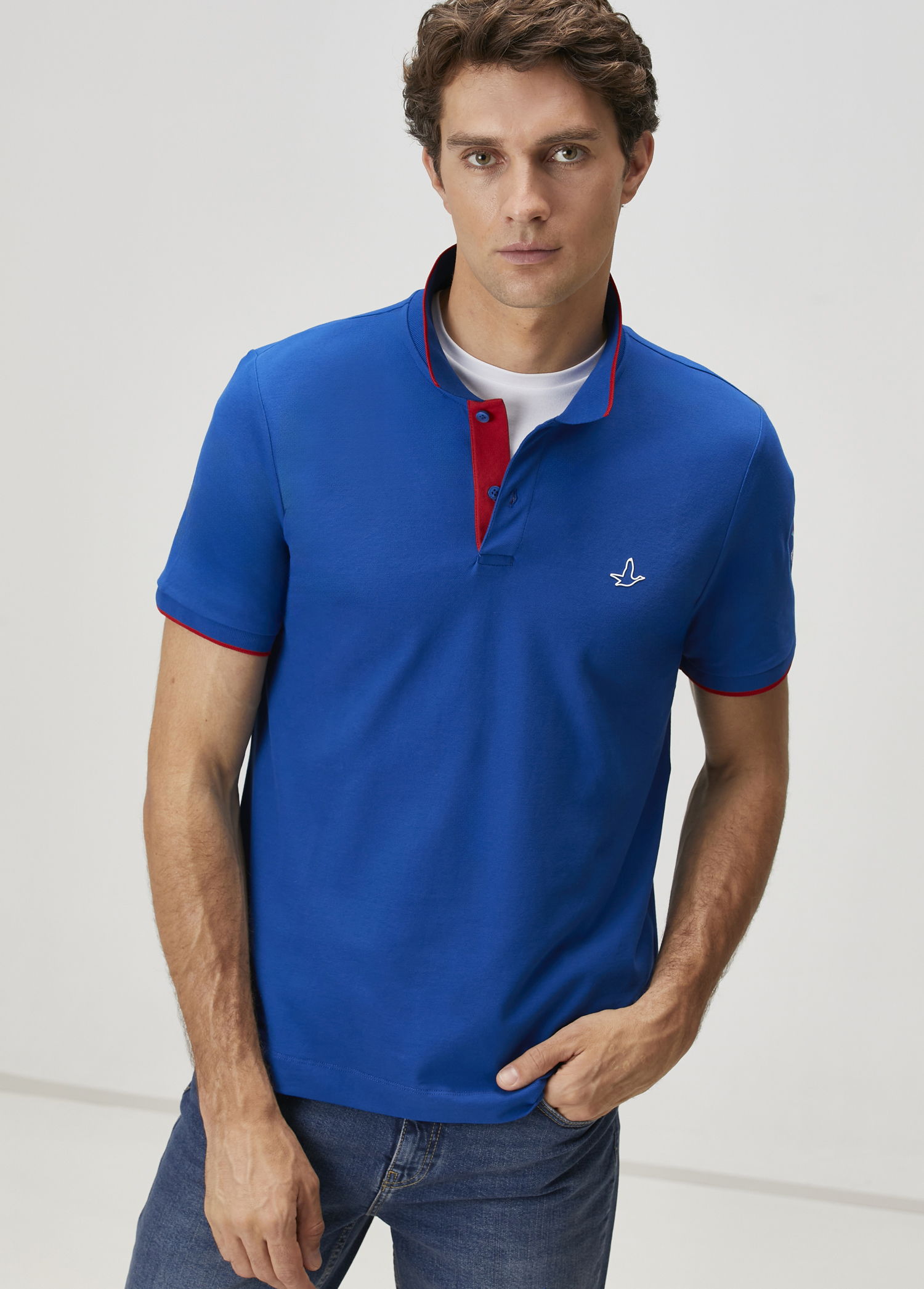 X Anadolu Efes Mavi Polo Yaka T-shirt_4