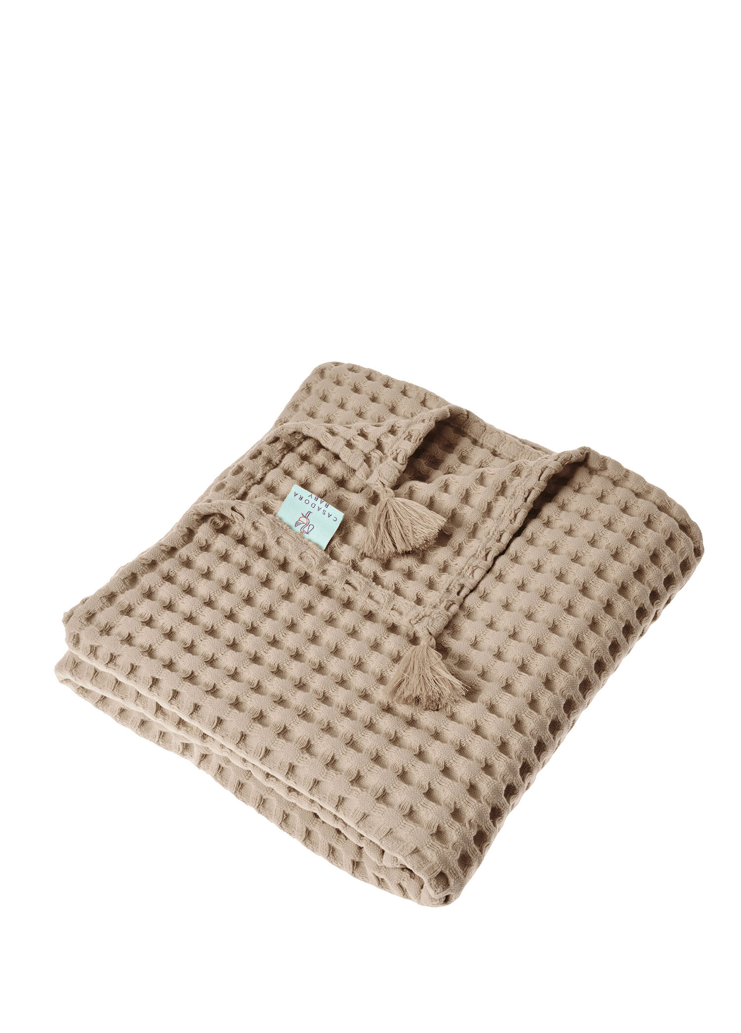 Bej %100 Organik Pamuk Waffle Bebek Çocuk Pike Örtü 160 x 220 cm