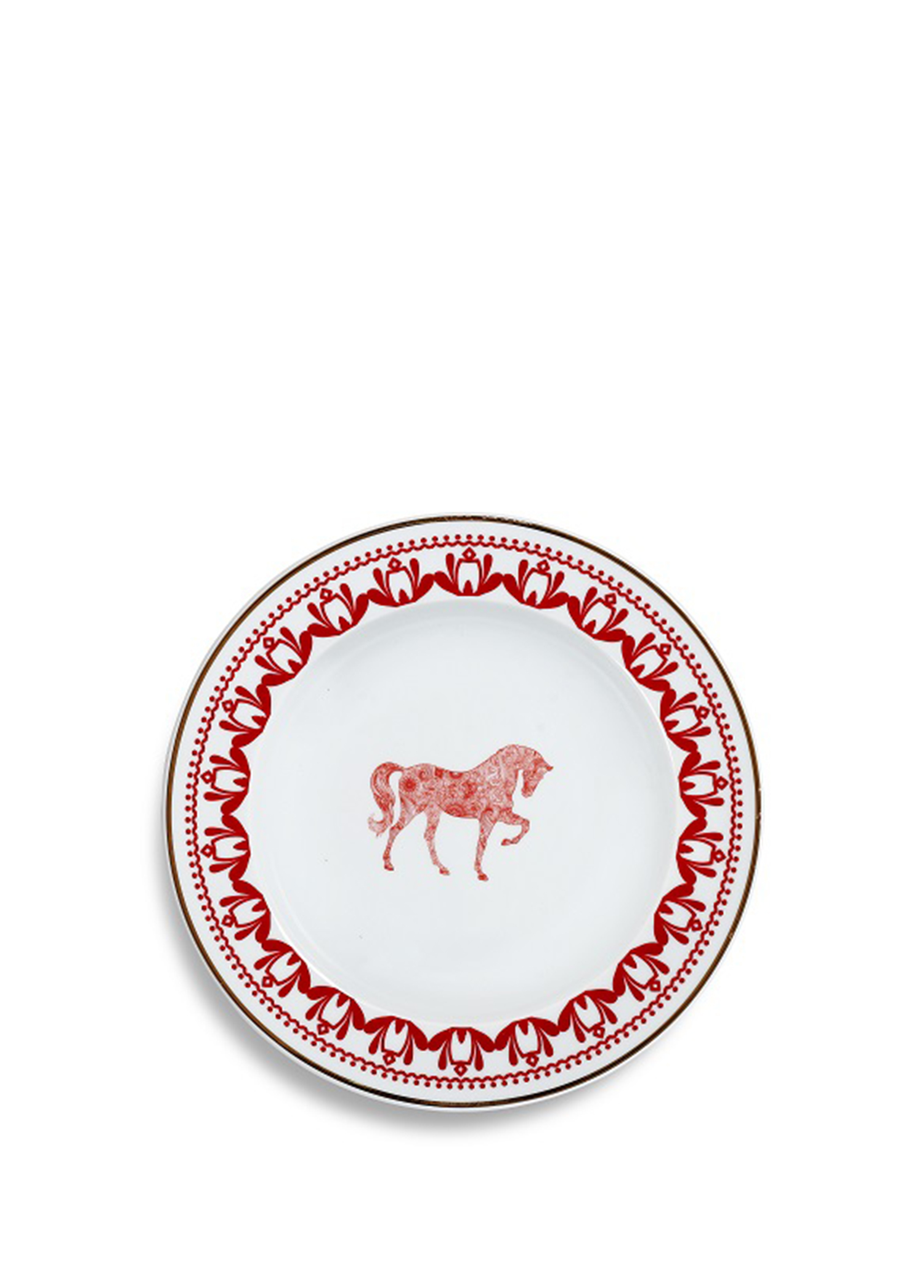 Horse Luck Collection Red At Figürlü Porselen Çukur Tabak 22 cm