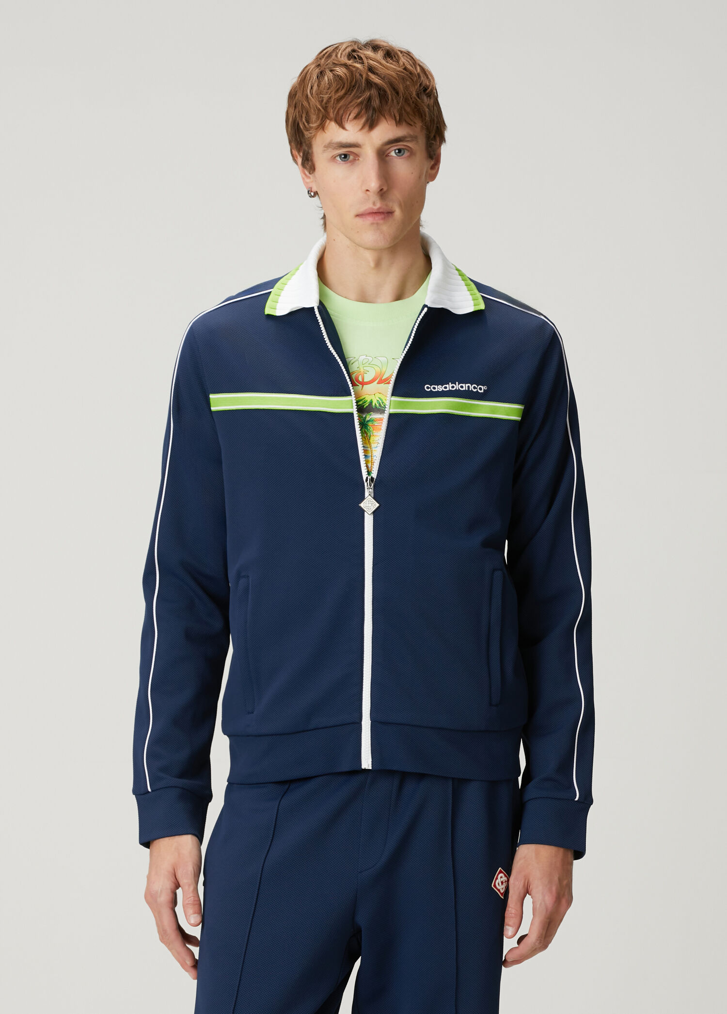 Navy Blue Polo Neck Sweatshirt