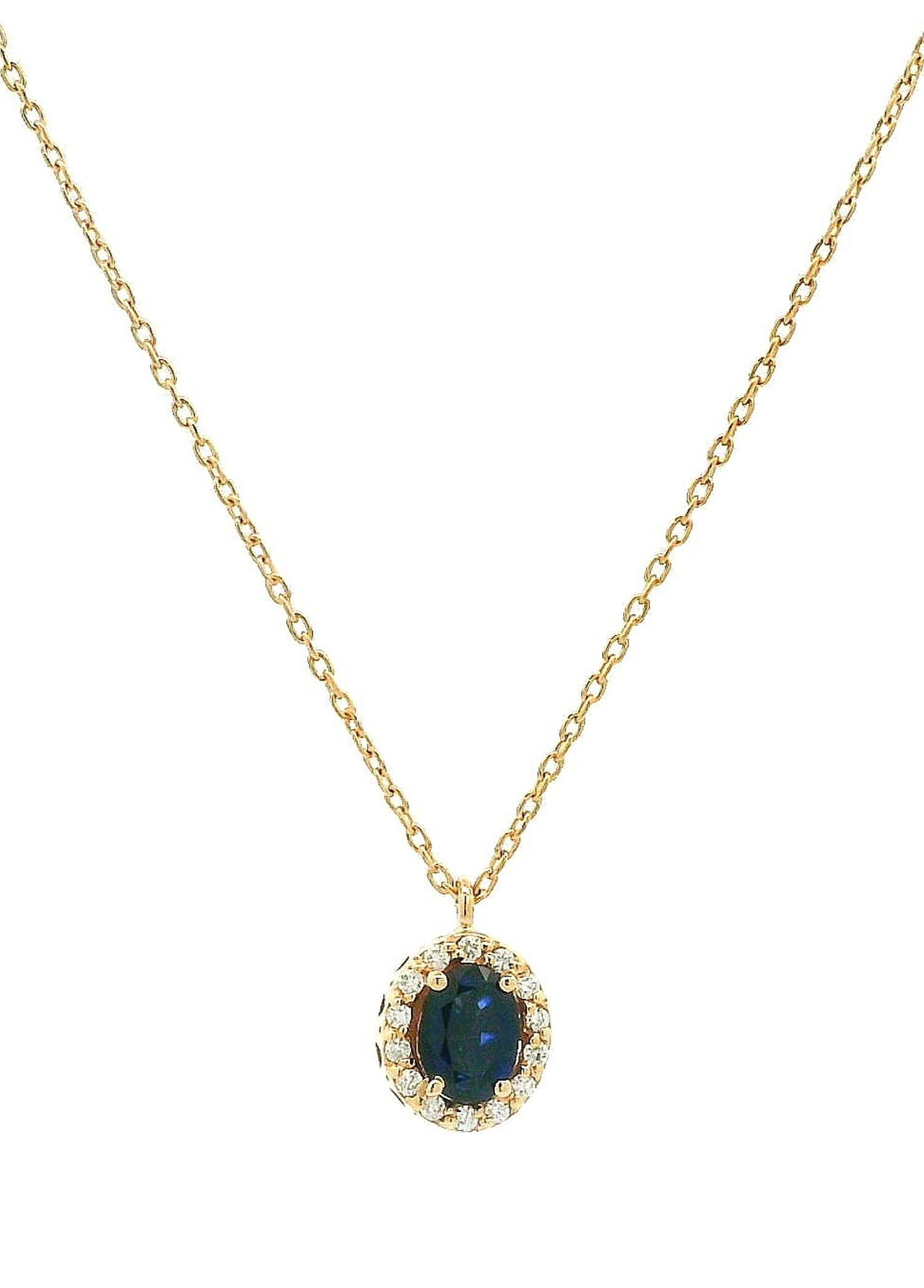 Gilda Blue Sapphire Pırlantalı Kadın Altın Kolye