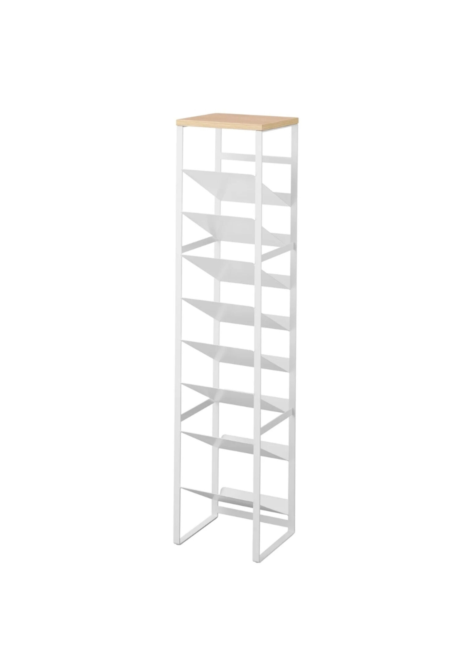 Tower Beyaz Ahşap Çelik 8 Katlı Şişe Rafı