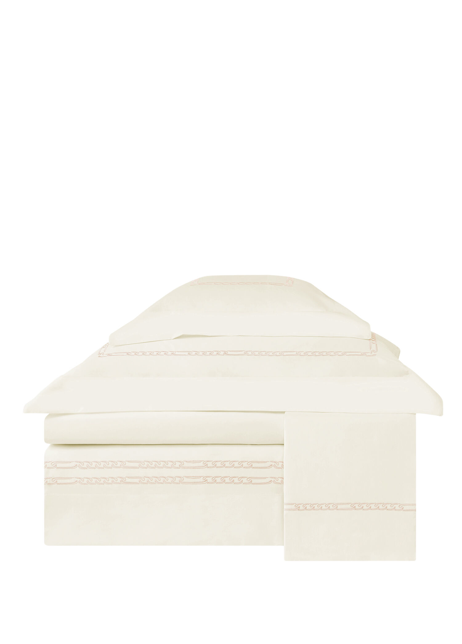 Maillon Pudra İşlemeli Pamuk Saten Super King Size Nevresim Takımı 260 x 240 cm
