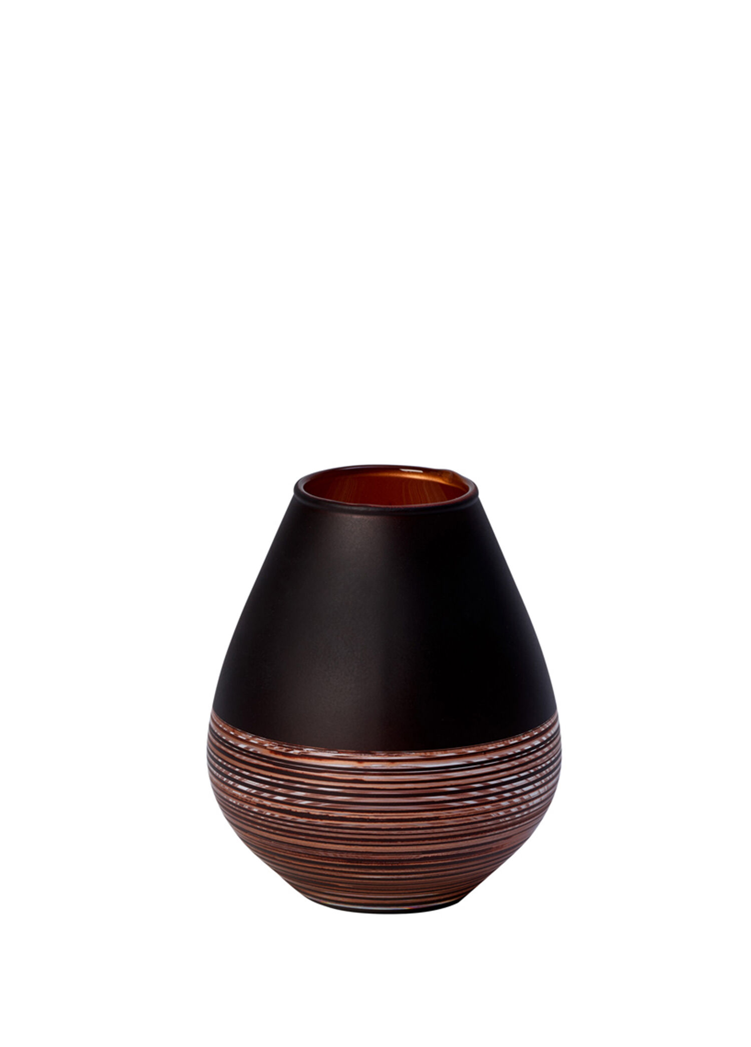 Manufacture Swirl Siyah Kristal Vazo 12 cm