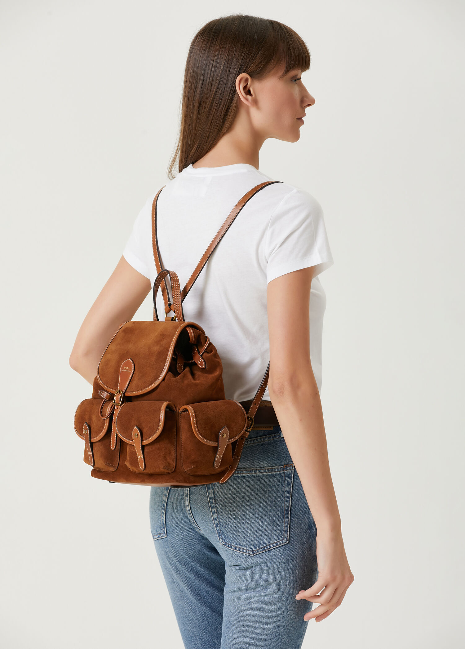 Polo Ralph Lauren - Bellport Medium Tarçın Kadın Deri Sırt Çantası