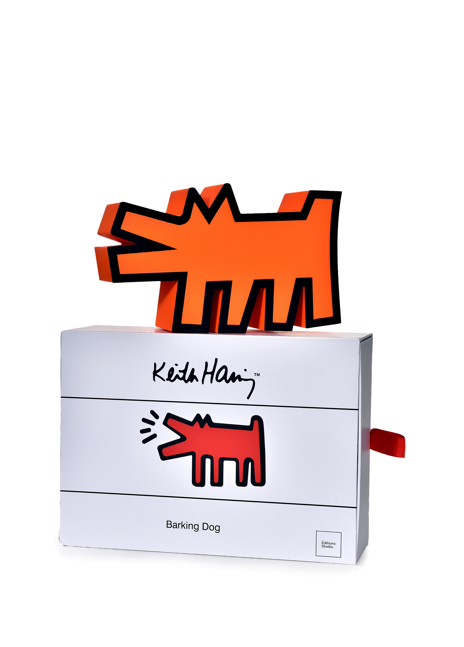 Keith Haring Barking Dog Turuncu Heykel