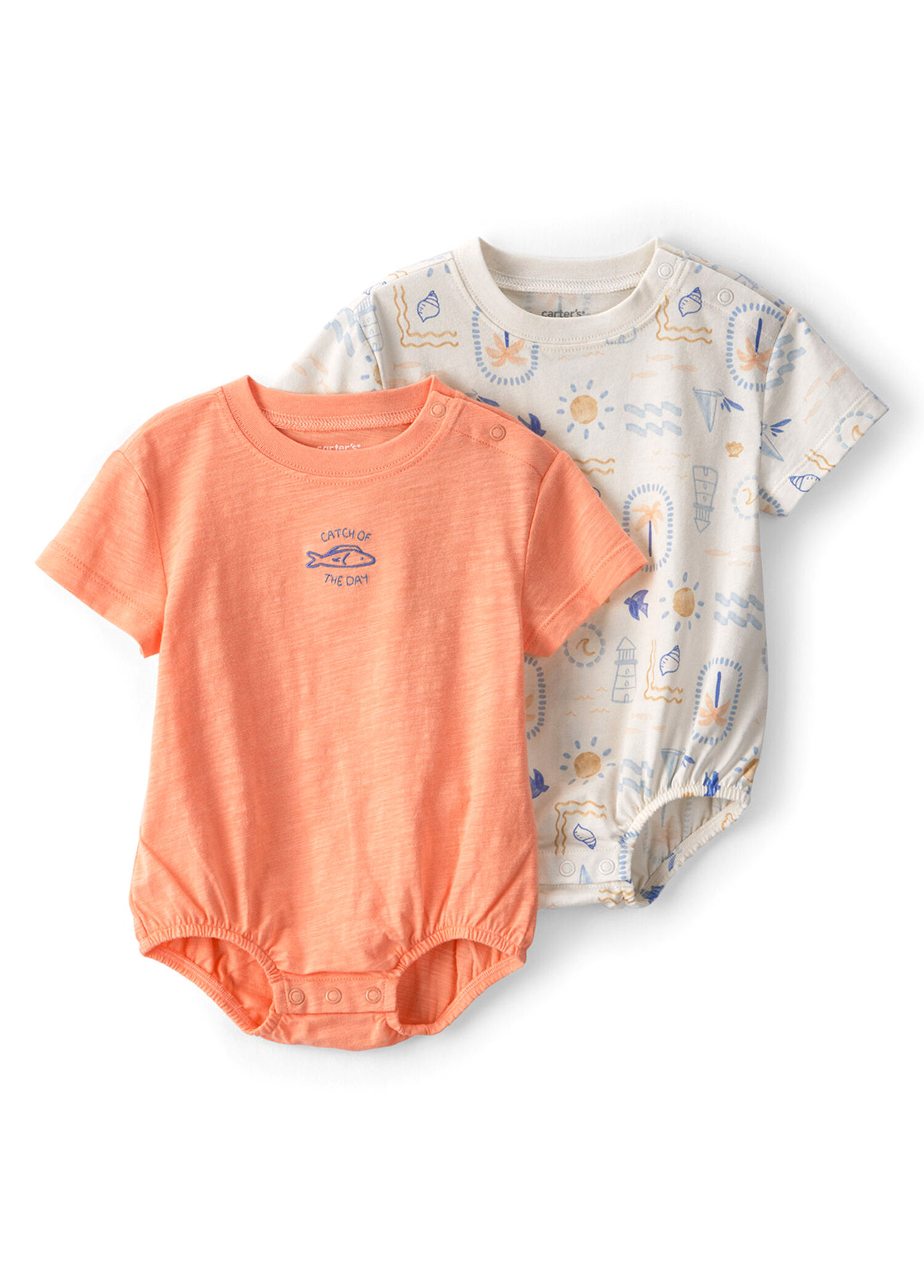 Renkli Baskılı Kısa Kollu Erkek Bebek 2'li Body Set