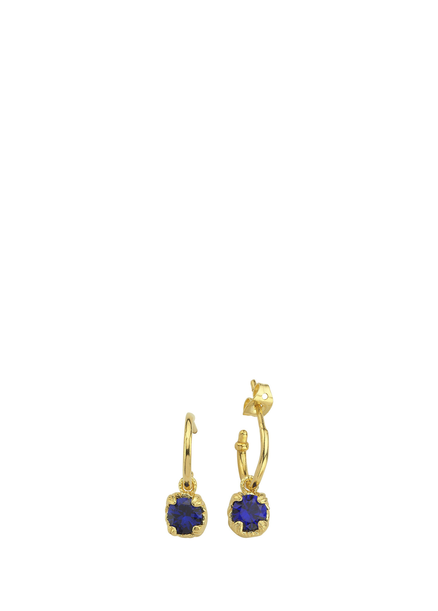 Sapphire Hoop 24 Ayar Altın Kaplama Kadın Küpe