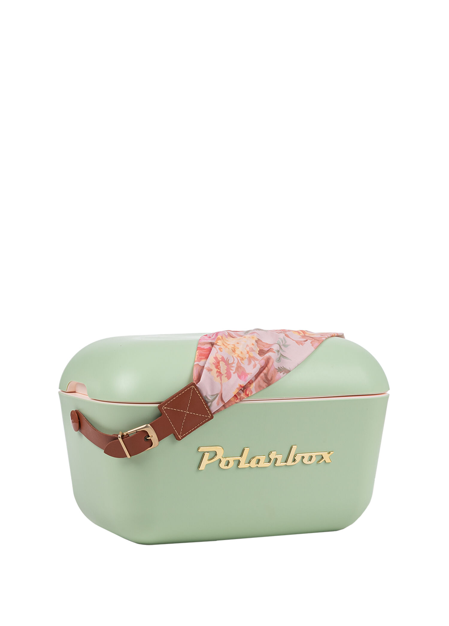 Prinkstyle Flower Classic Deri Kayışlı Olive Green Gold Edition Soğuk ve Sıcak Tutucu Thermo Çanta 12 lt