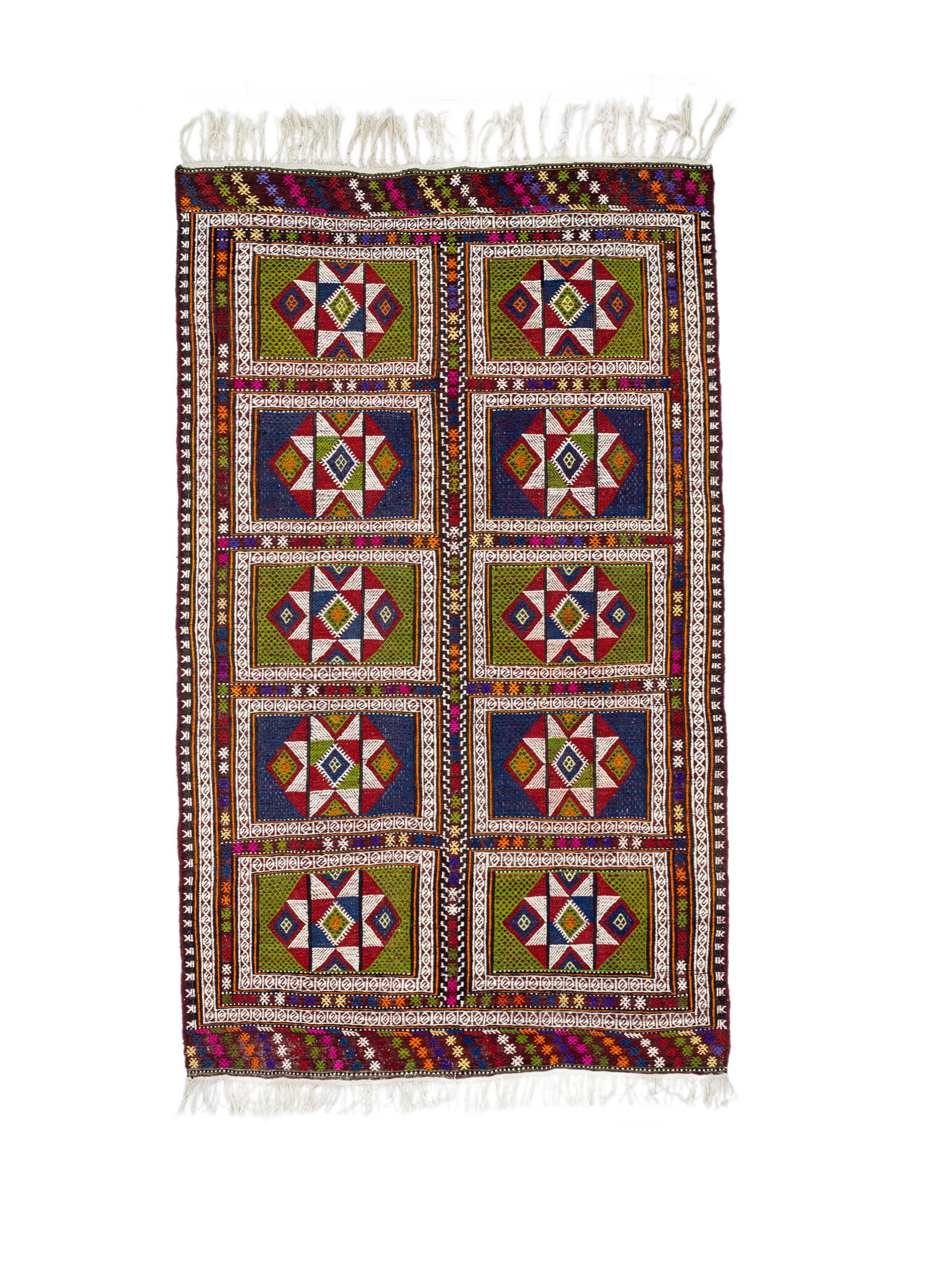 Zerda El Dokuması Geometrik Desenli Cicim Kilim 170x290 cm