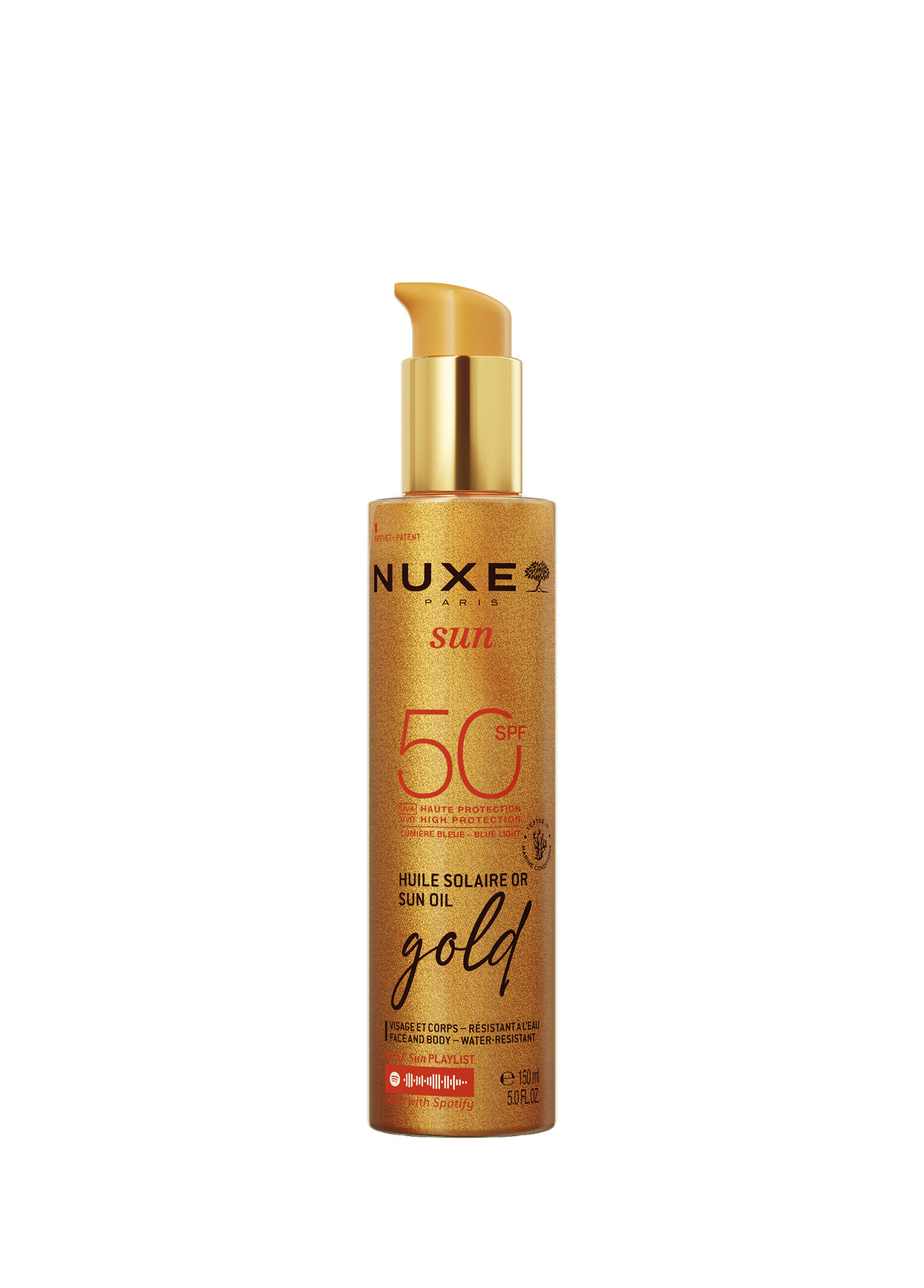 Altın Işıltılı Yüz ve Vücut Yağı Spf 50 Bronzlaştırıcı