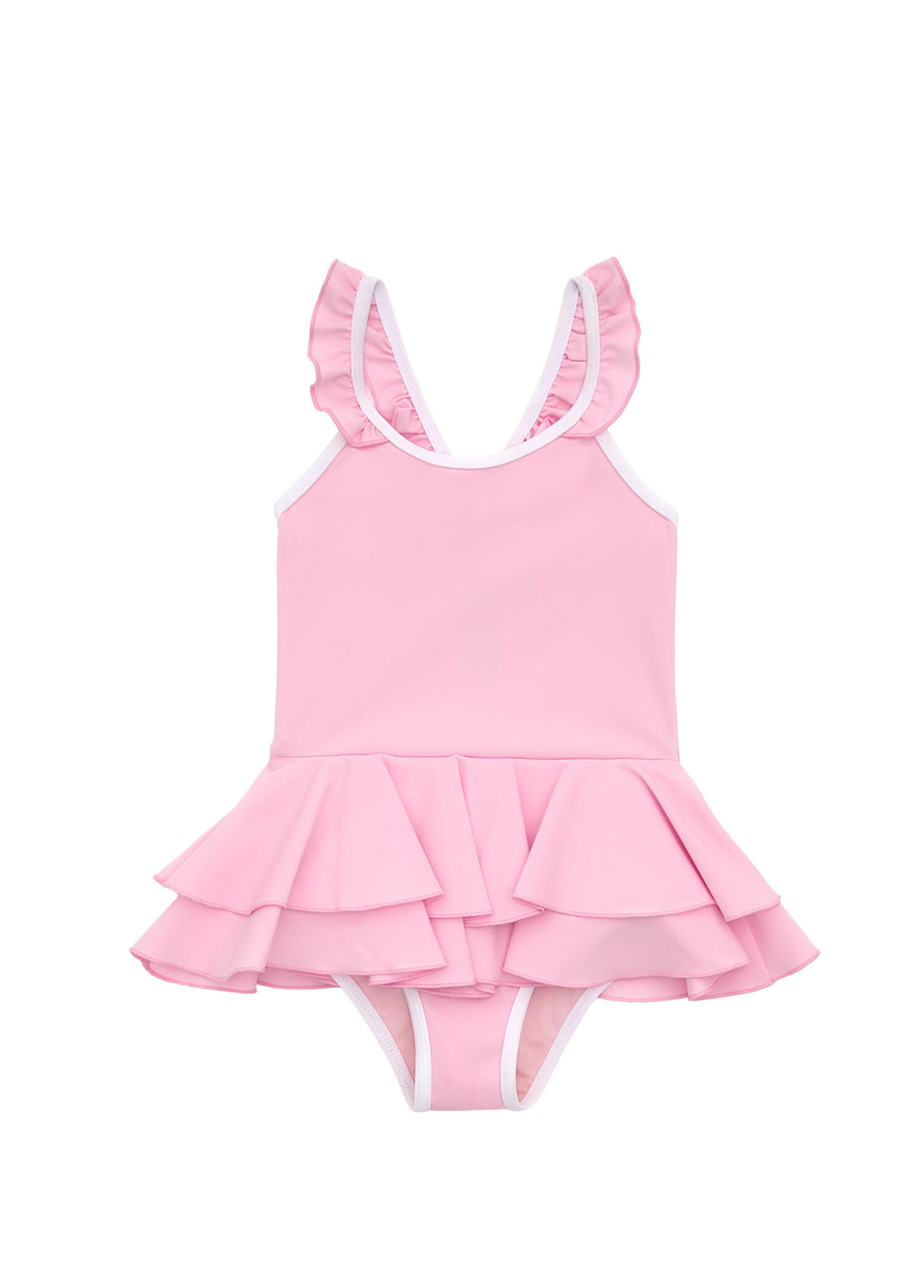 Rosie Açık Pembe Fırfır Etekli Kız Çocuk Mayo