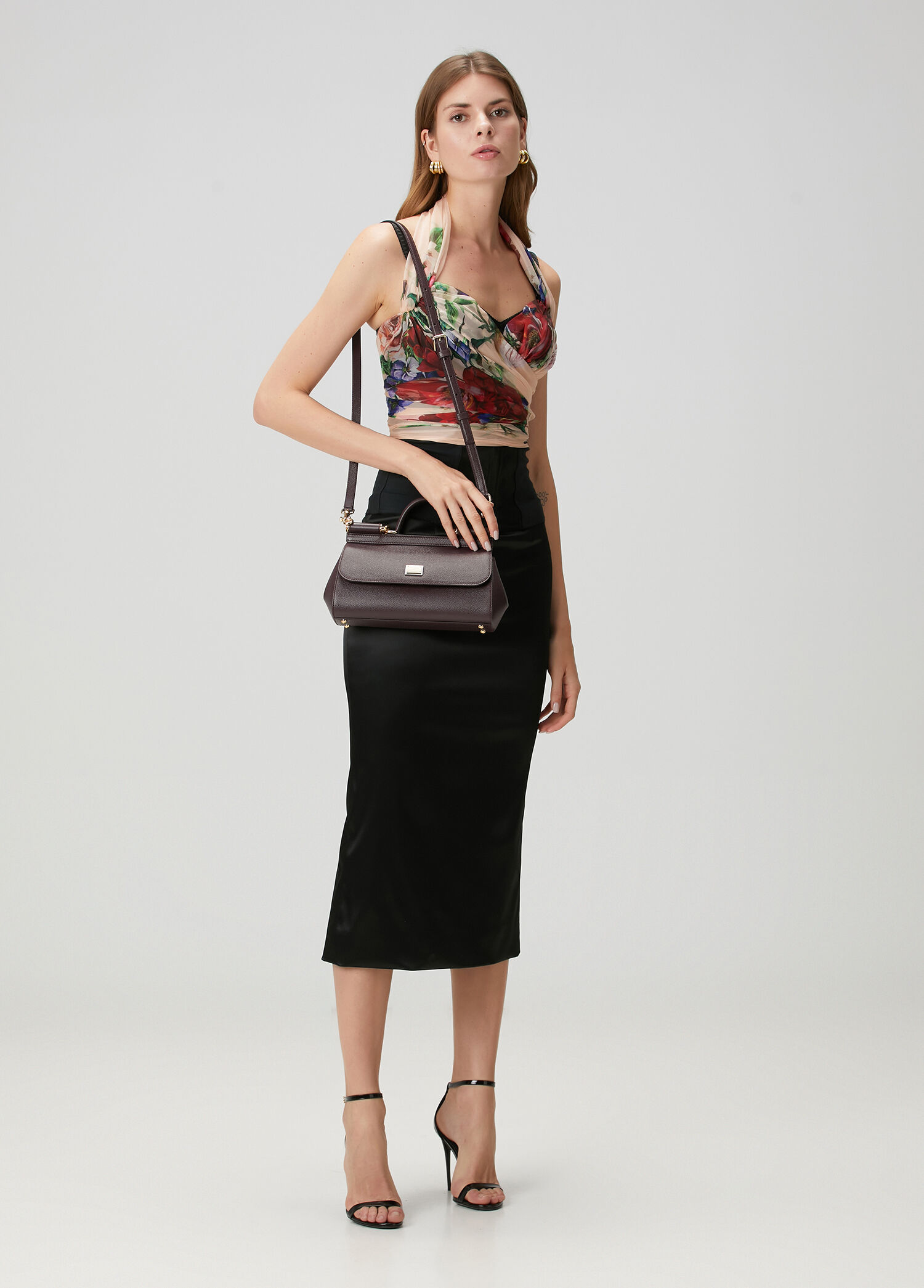 Dolce&Gabbana Mürdüm Kadın Sicily Medium Mürdüm Kadın Deri Çanta