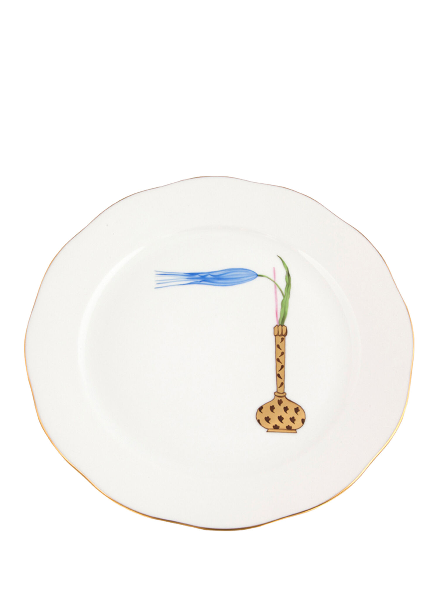 Lale Desenli Renkli Porselen Yemek Tabağı 26 cm