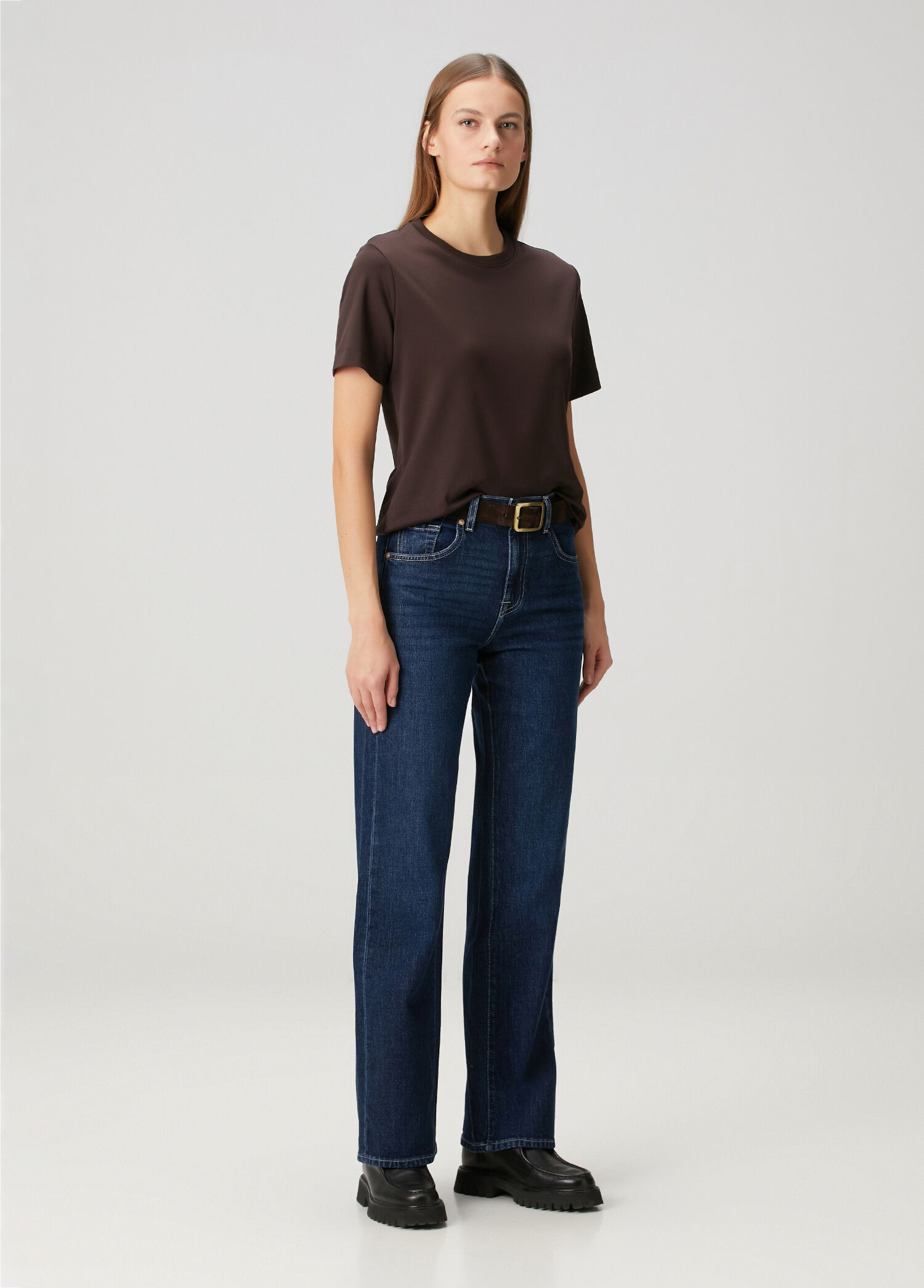 Tess Lacivert Straight Leg Jean Pantolon