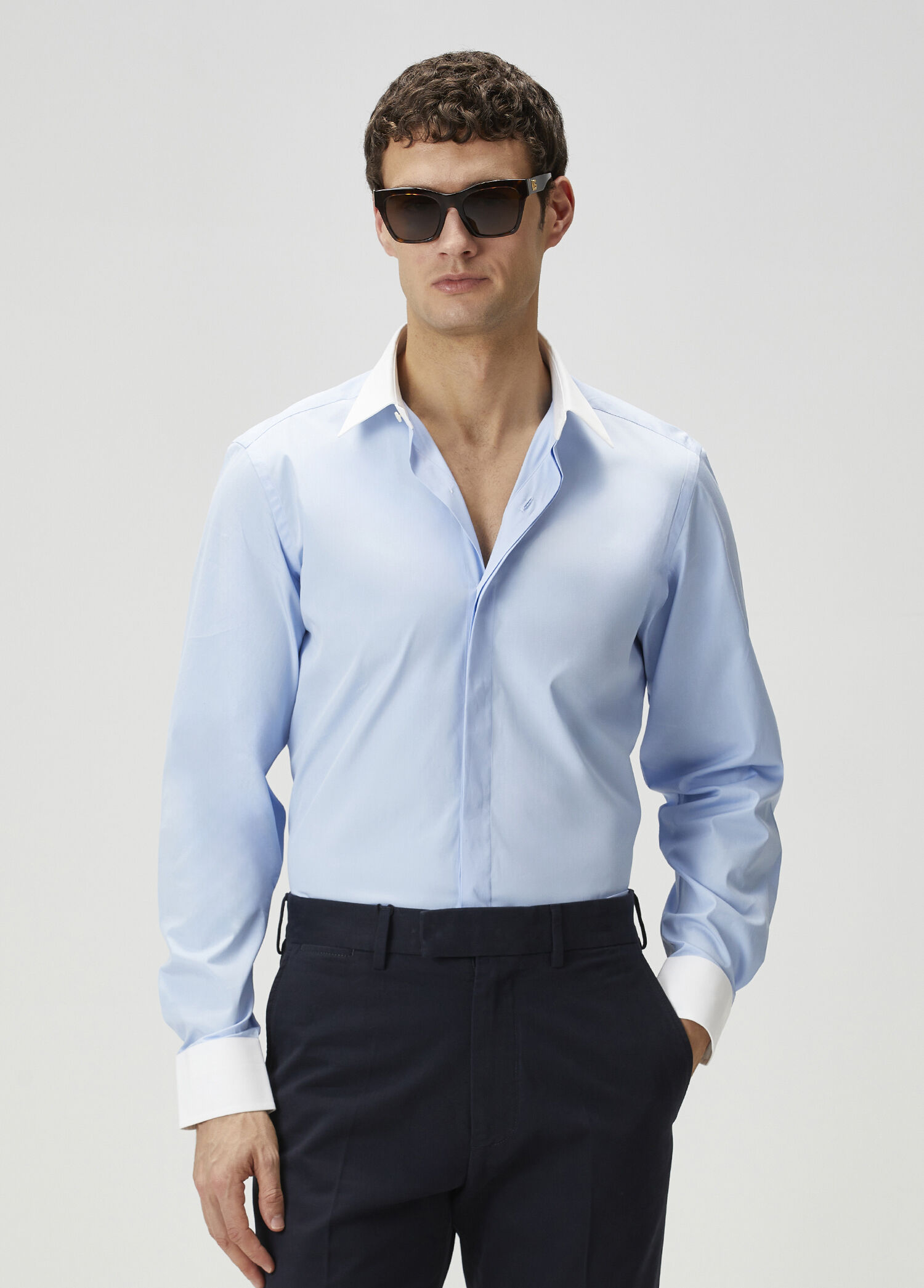 Classic Fit Mavi Poplin Gömlek