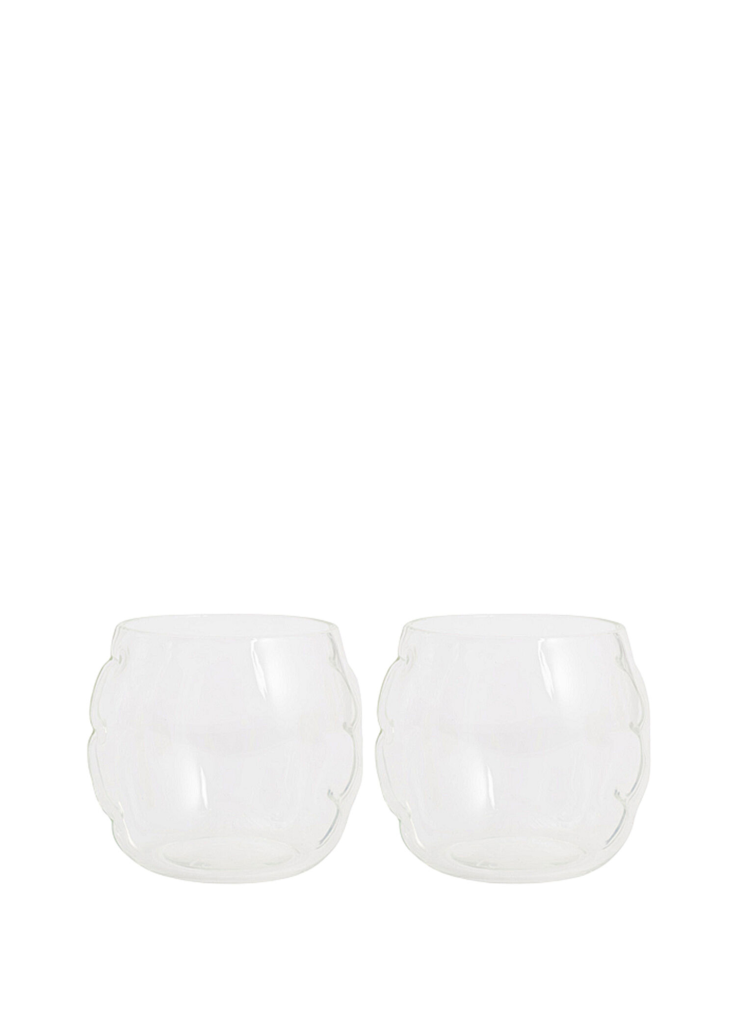 Home Studyo - Bob Clear Glass 2'li Bardak - Şeffaf